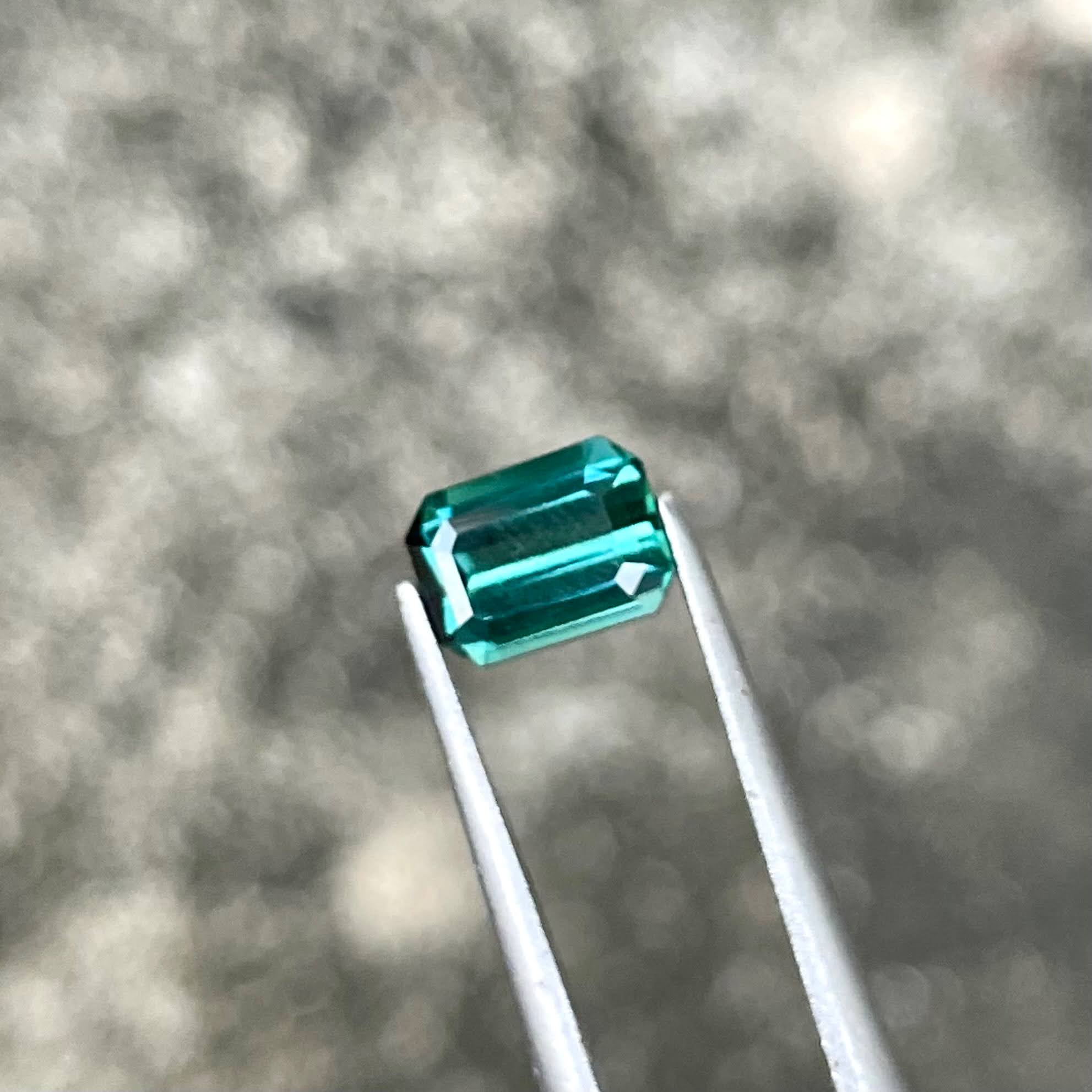 1.25 Carat Blue Tourmaline Emerald Cut