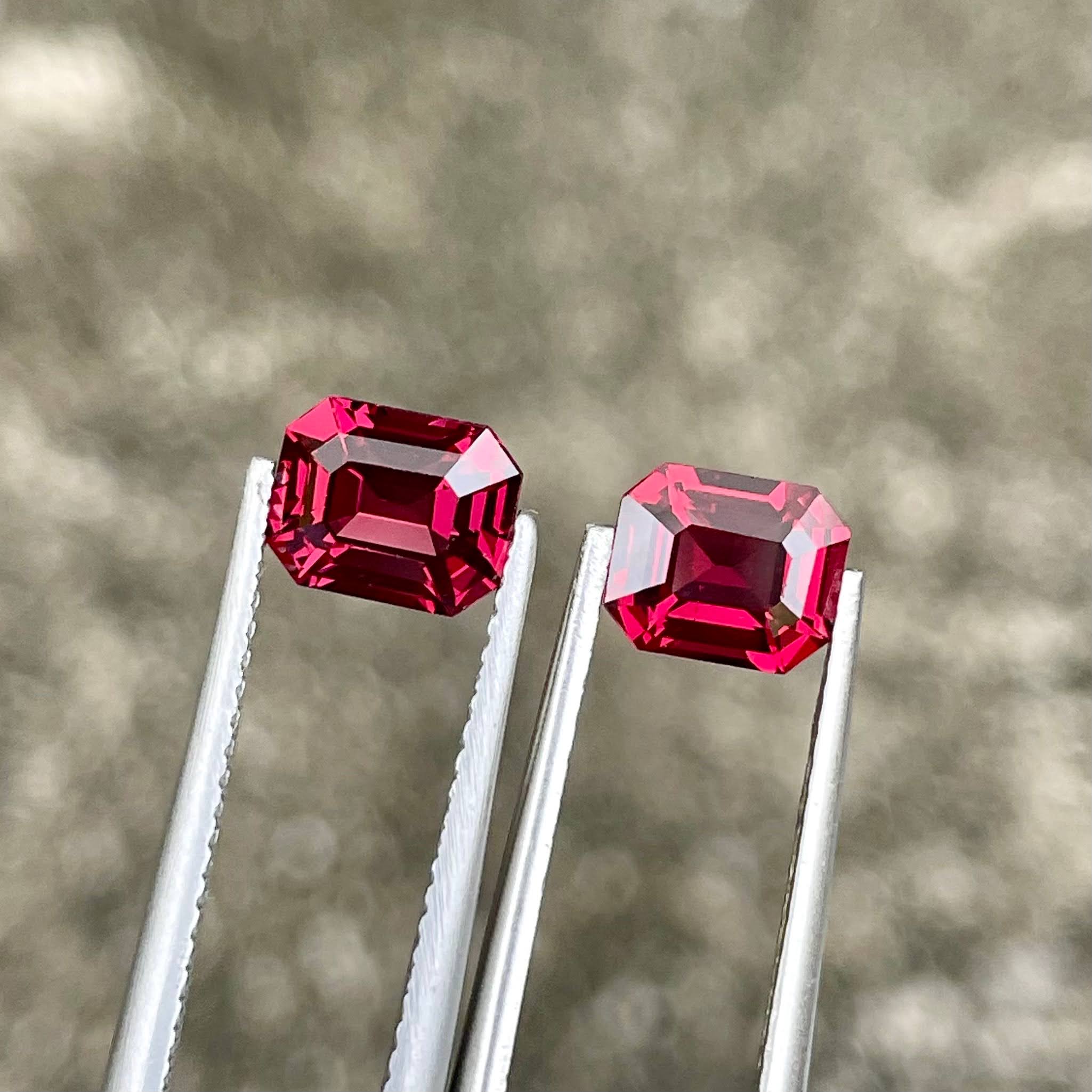 2.40 Carats Red Spinel Stone Pair Gems