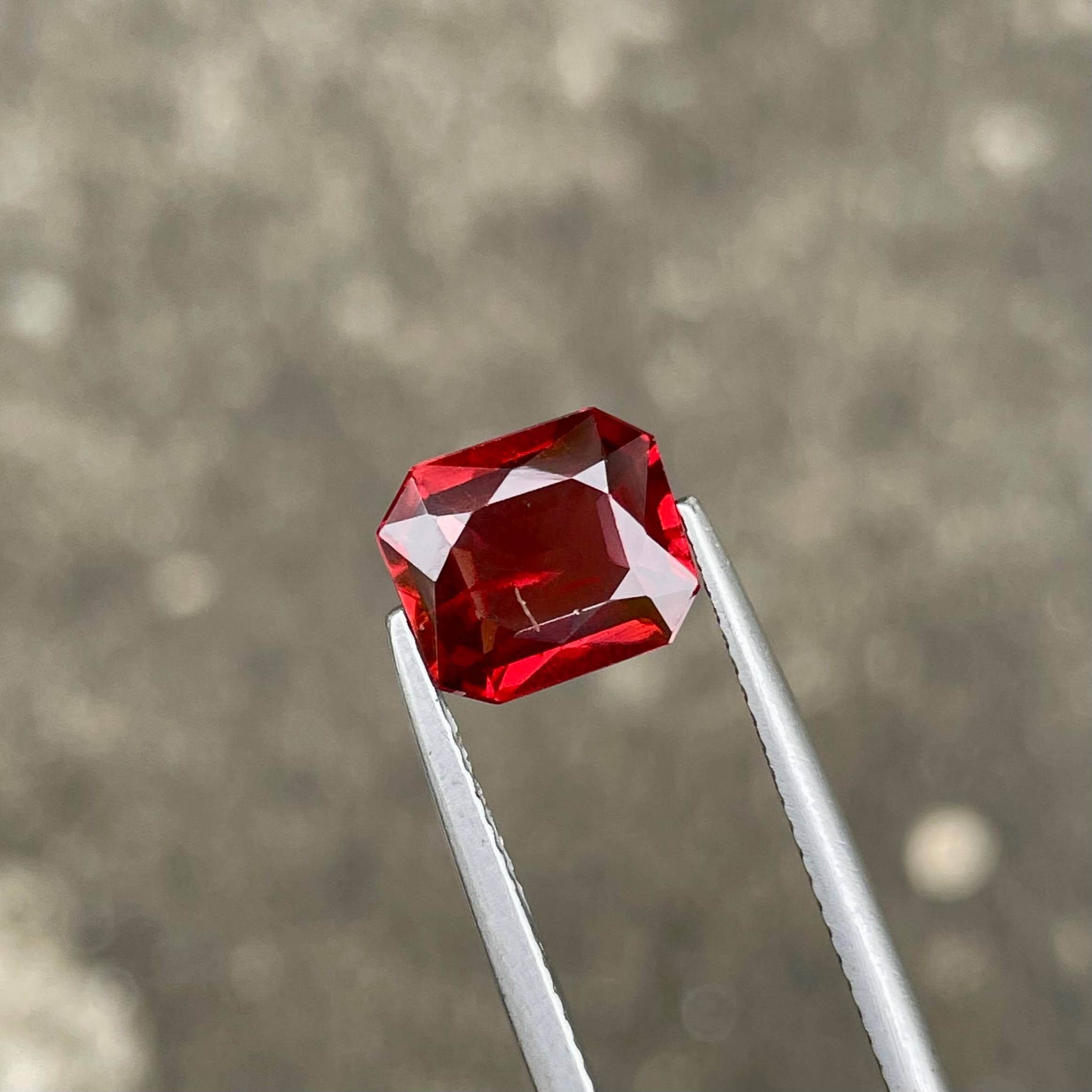 2.63 carats Red Garnet Stone Octagon Cut Natural Tanzanian Gemstone