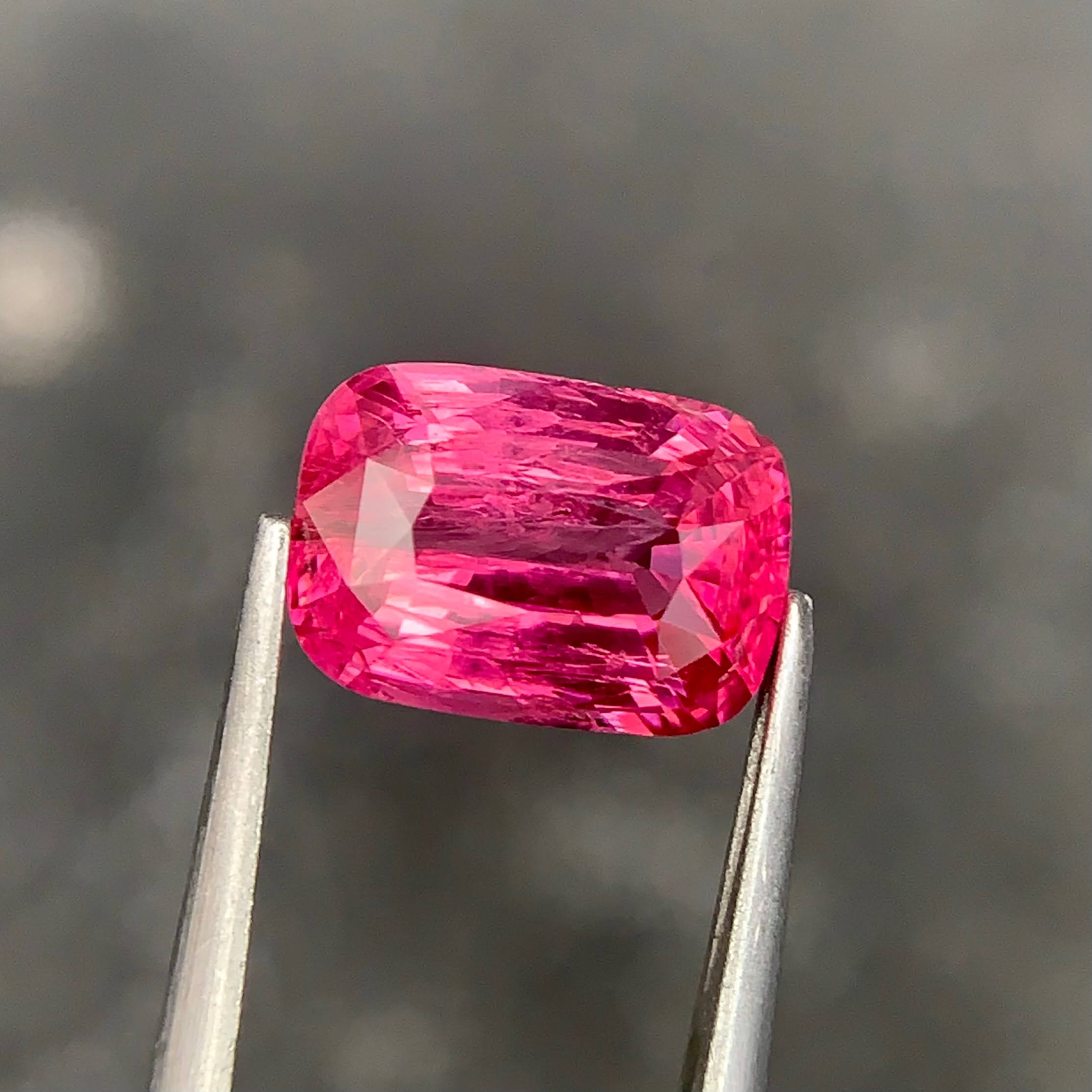 2.53ct Mahenge Spinel Reddish Pink Cushion