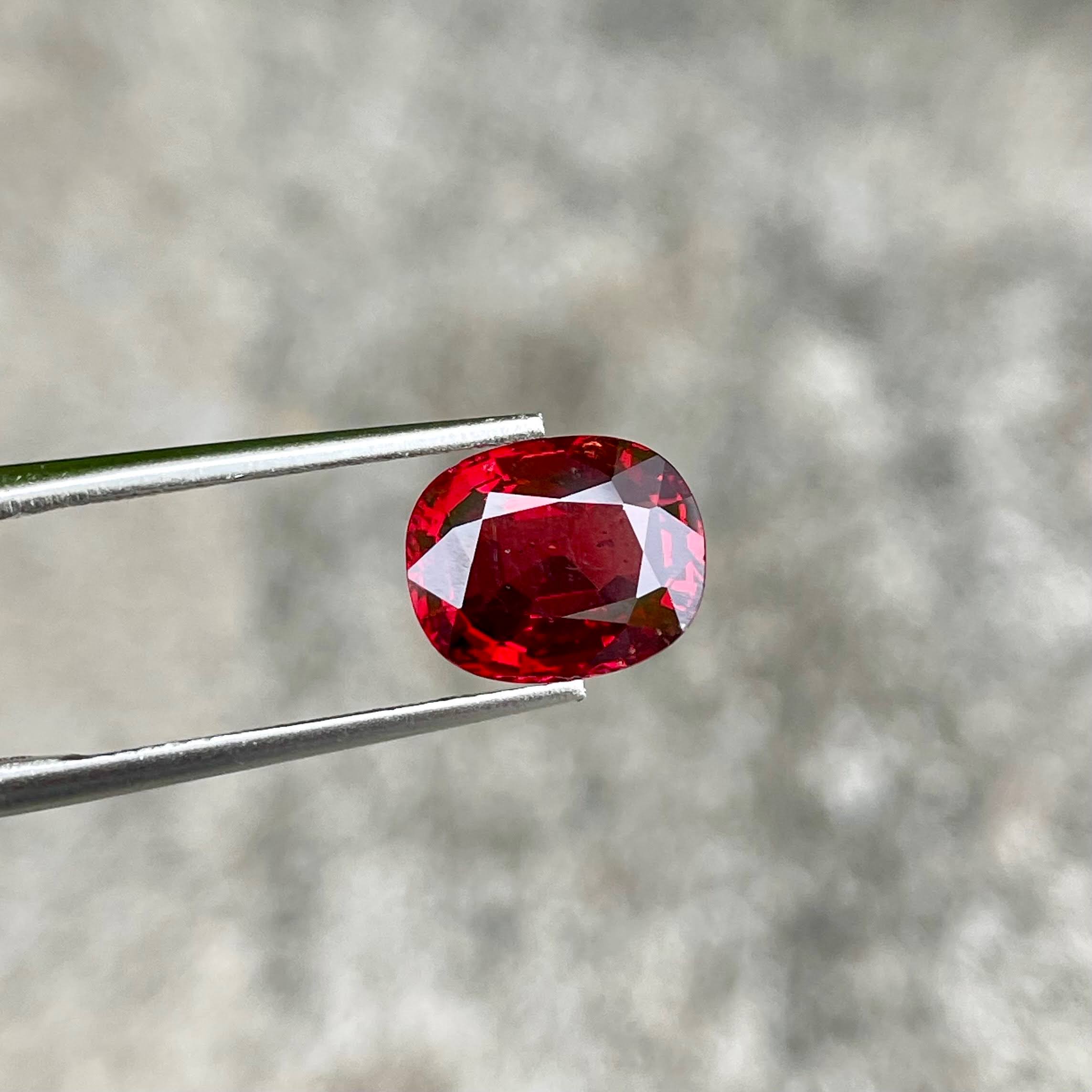 3.03 Carats Red Burmese Cushion Spinel