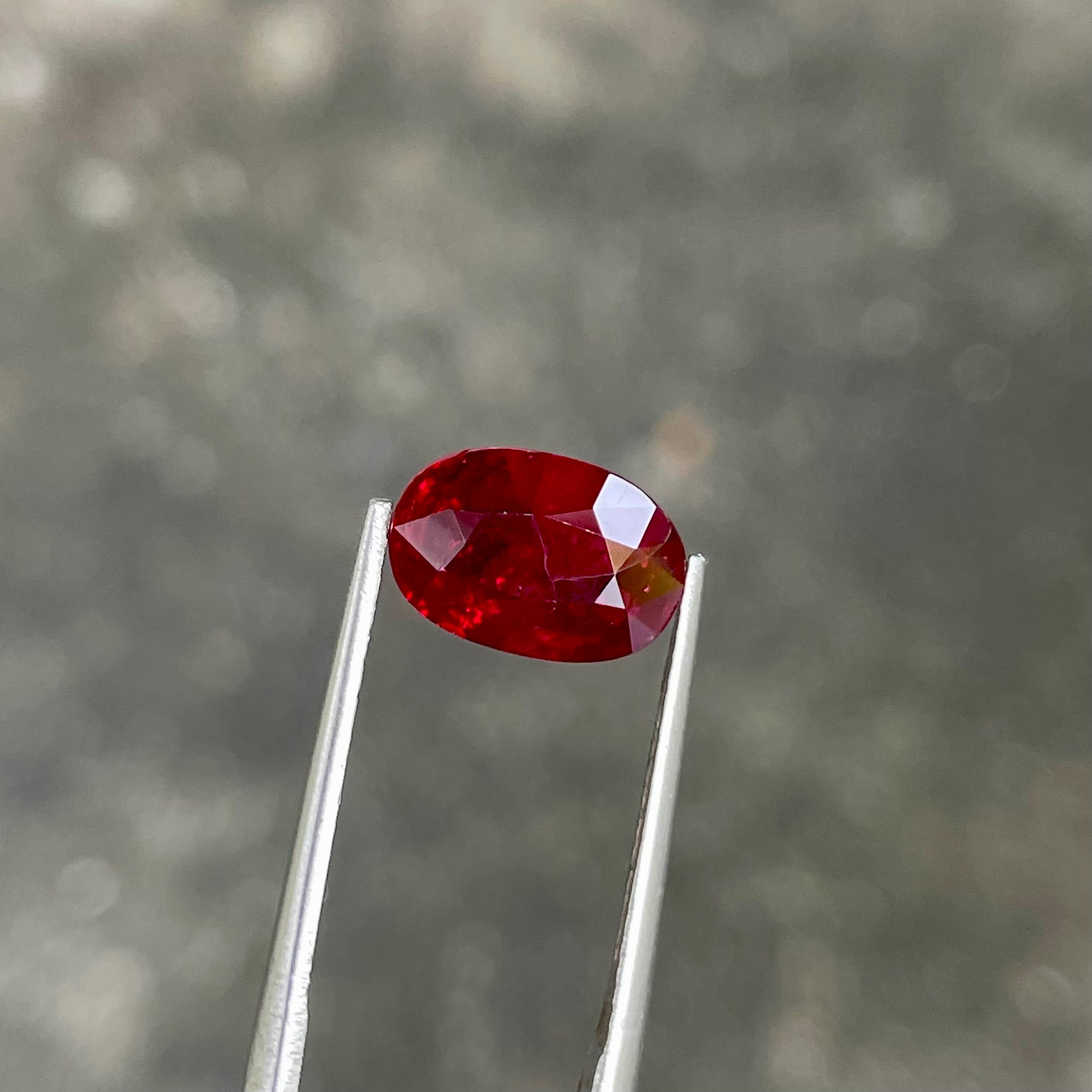 3.09 Carats Red Ruby Oval Stone