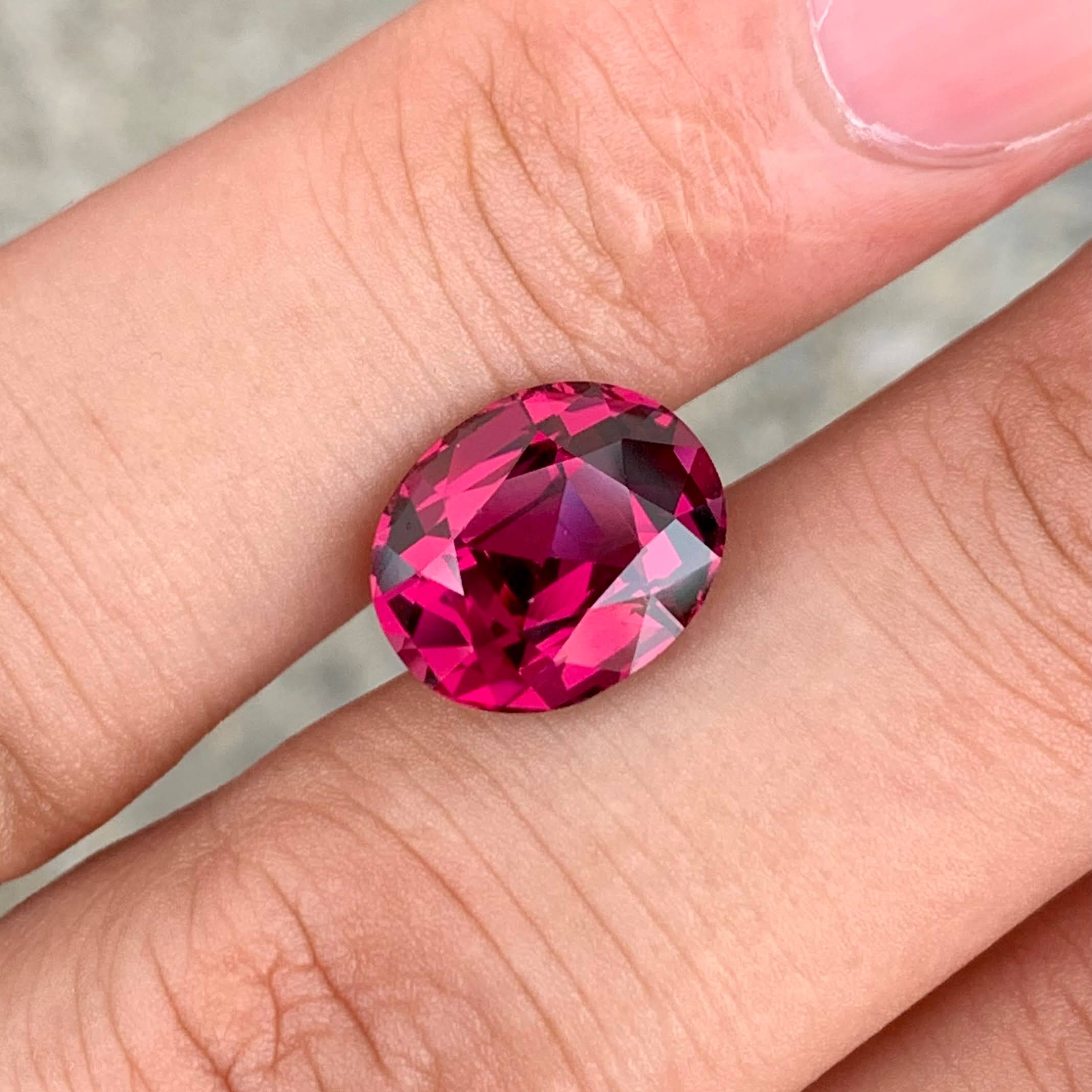 6.77ct Rose Pink Garnet Oval Cut 