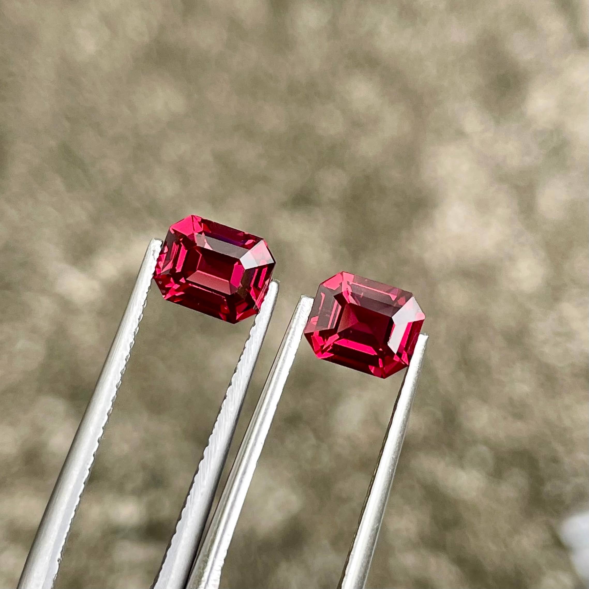 2.40 Carats Red Spinel Stone Pair Gems