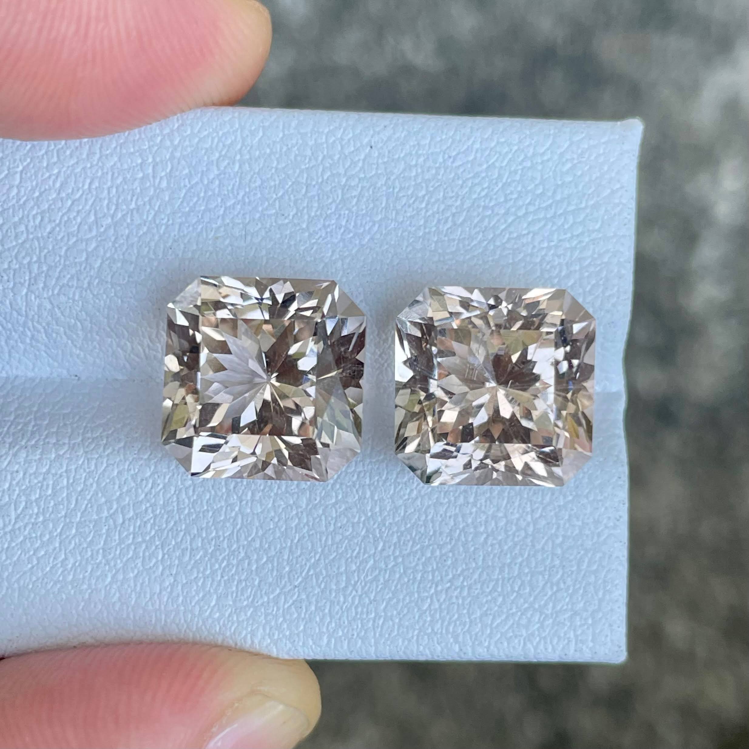 21.02 Carat Topaz Pair Custom Cut Gems