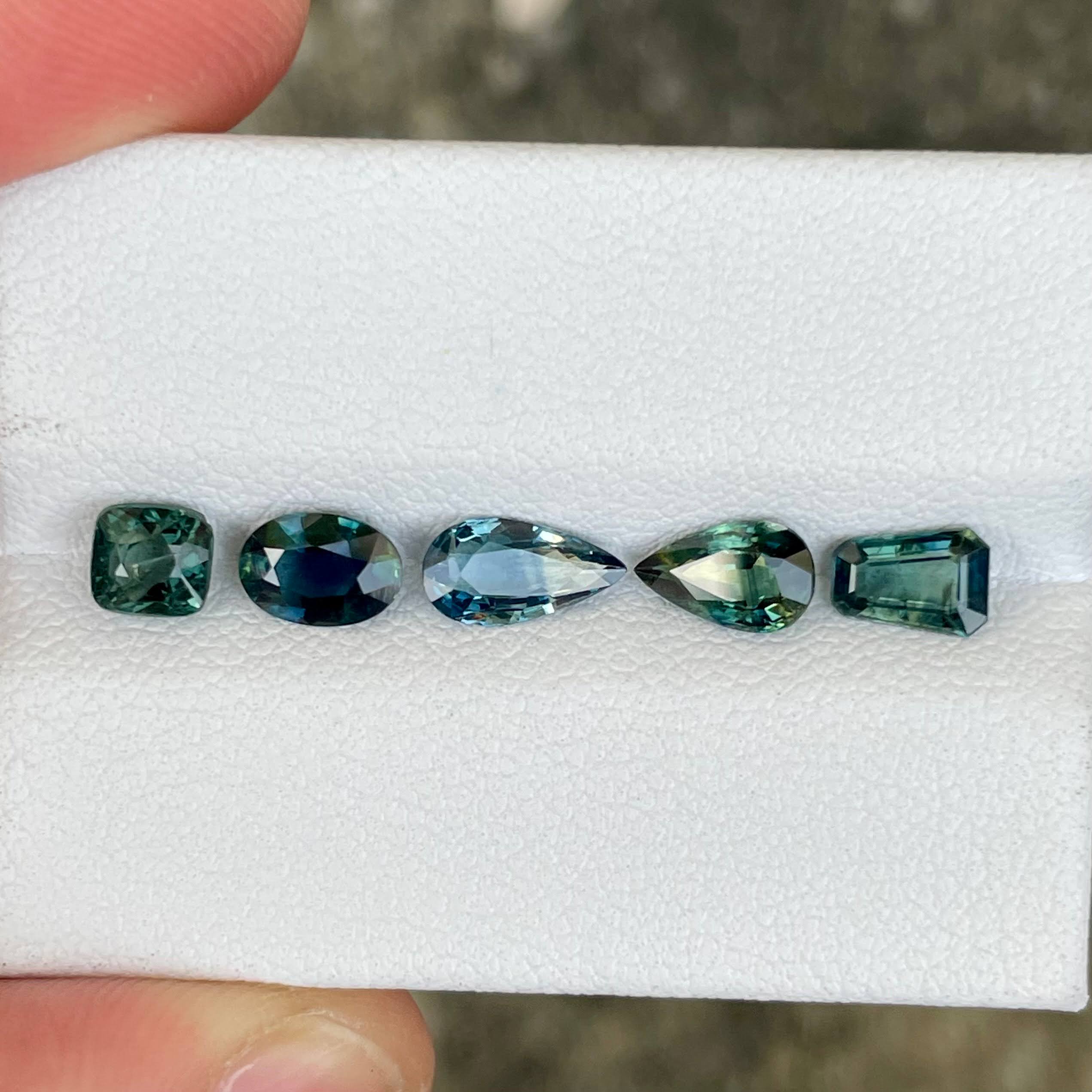 3.35 Carats Teal Sapphire Gems Lot