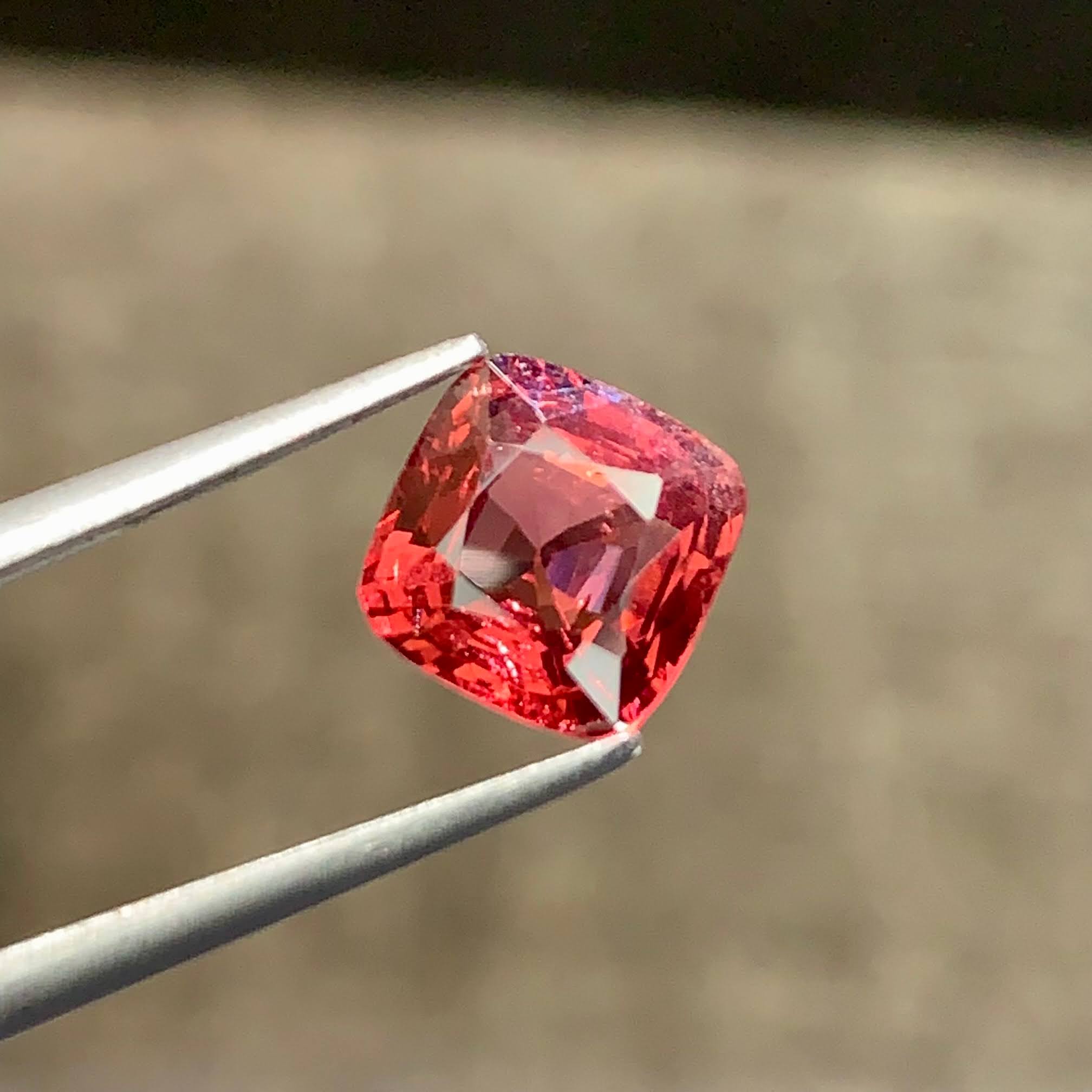 1.89Ct Burmese Orange Spinel Cushion Cut