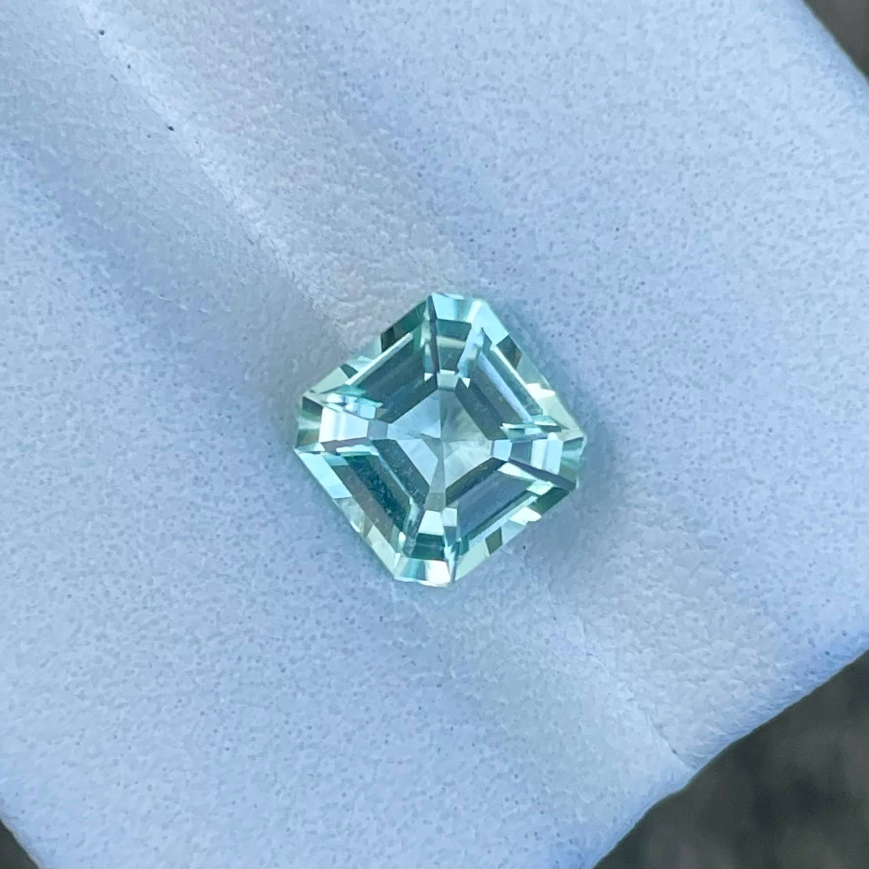 1.78ct Seafoam Tourmaline Asscher Cut 