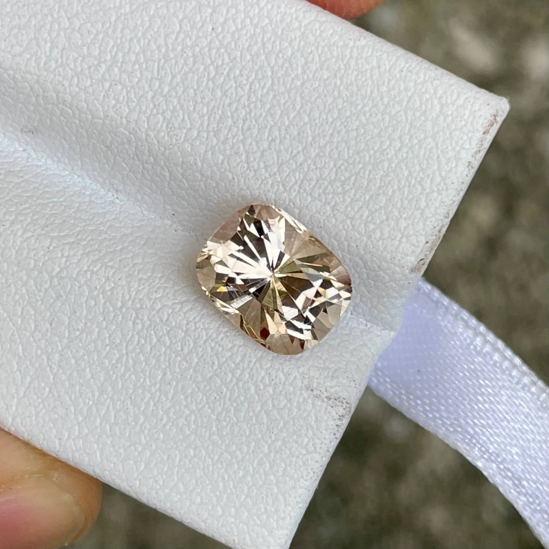 3.22 Carats Imperial Topaz Cushion Cut