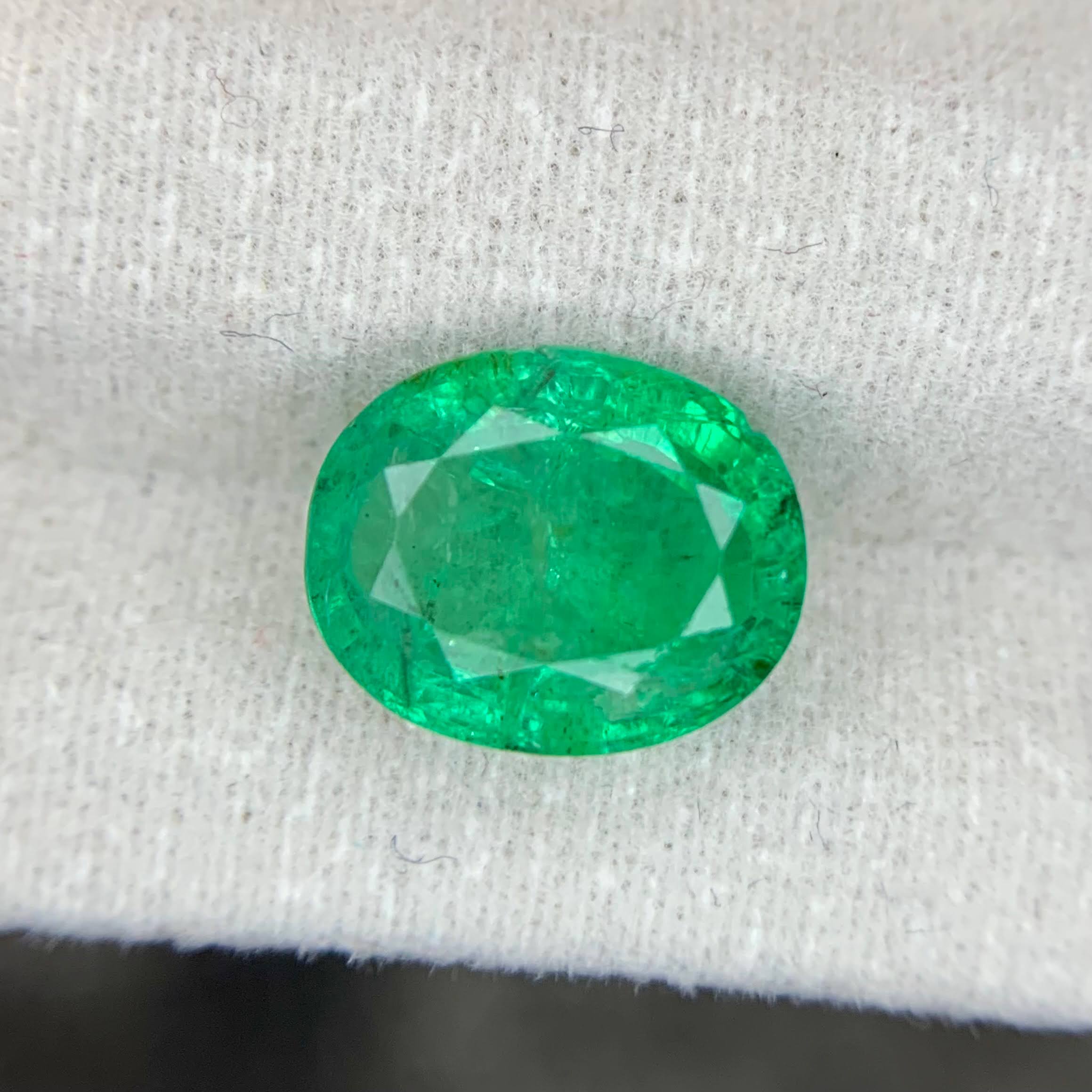 3.04 Ct Natural Zambian Emerald Oval Cut