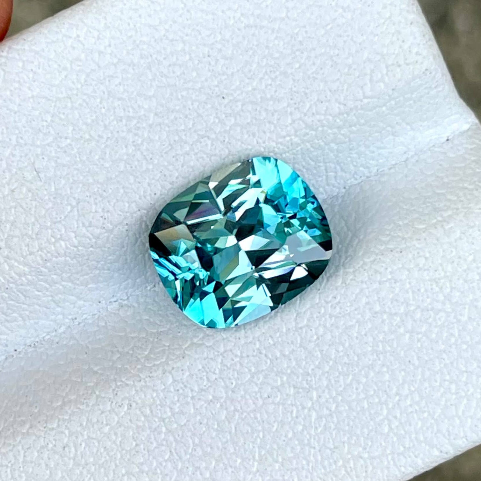 4.65 Carats Blue Cushion Zircon Stone