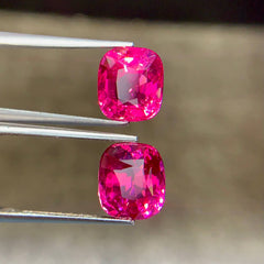 9.8 carats Pink Mahenge Spinel Pair Cushion Cut Natural Tanzanian Gemstone
