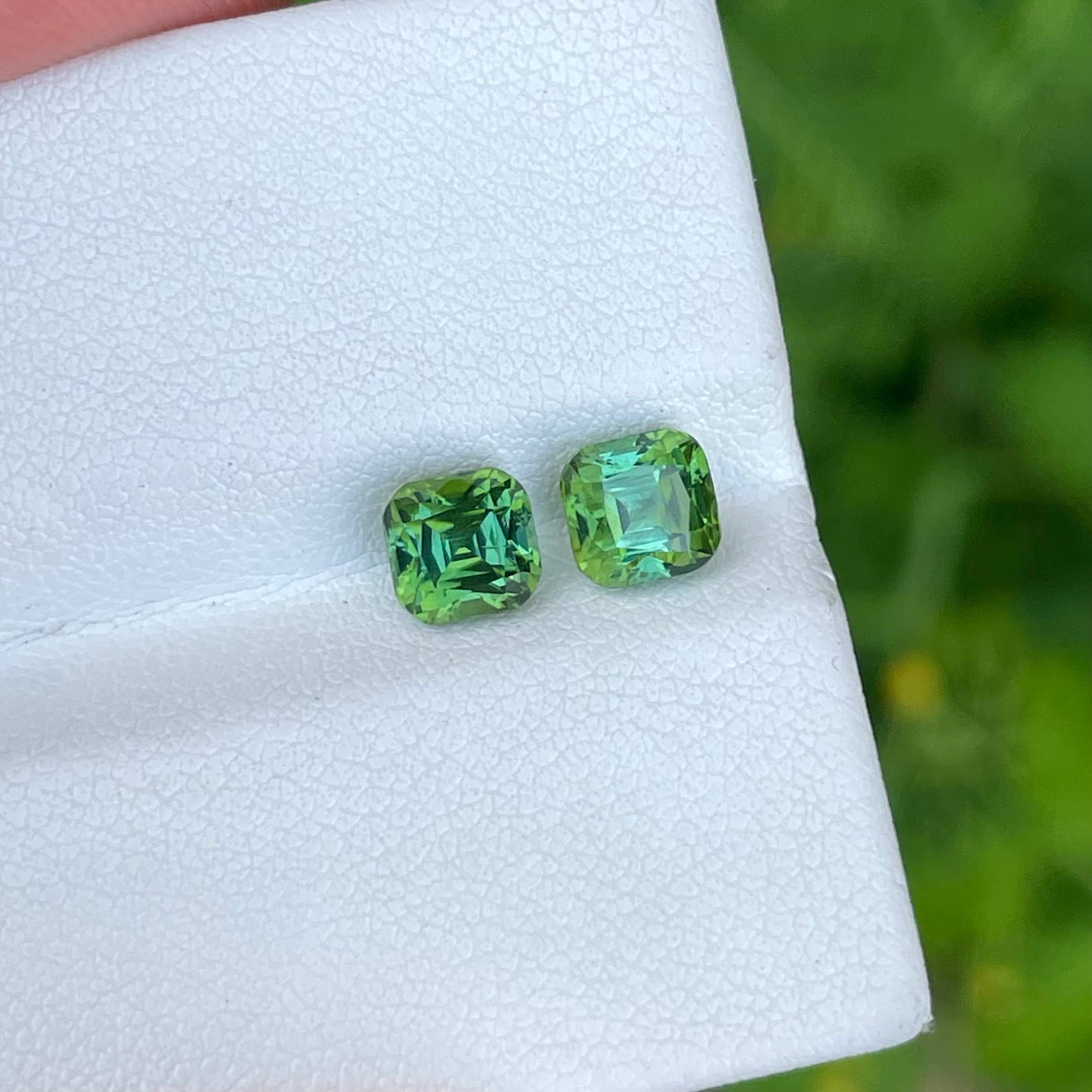 2.26 Carats Greenish Tourmaline Pair