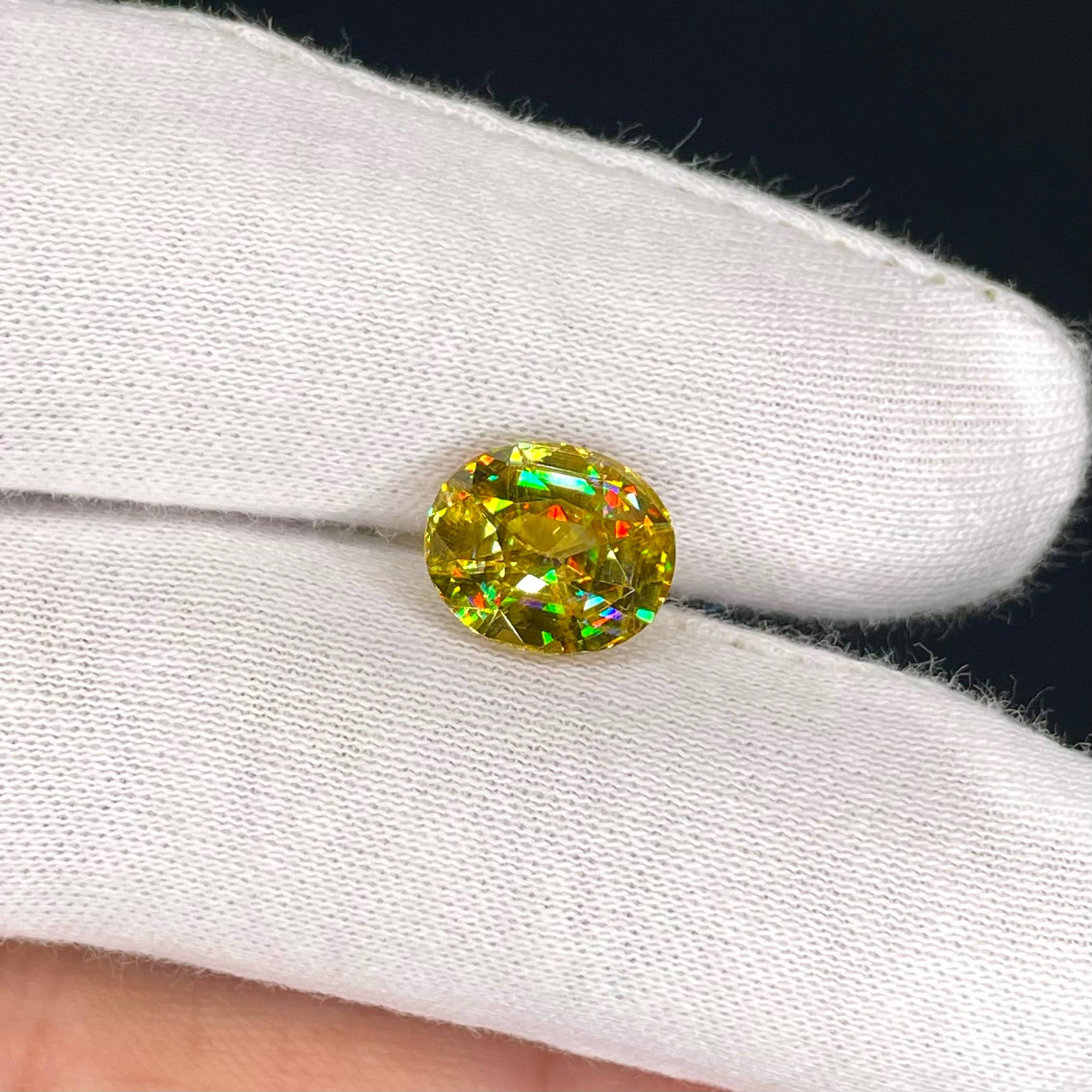 4.95 Carats Oval Cut Sphene Gemstone