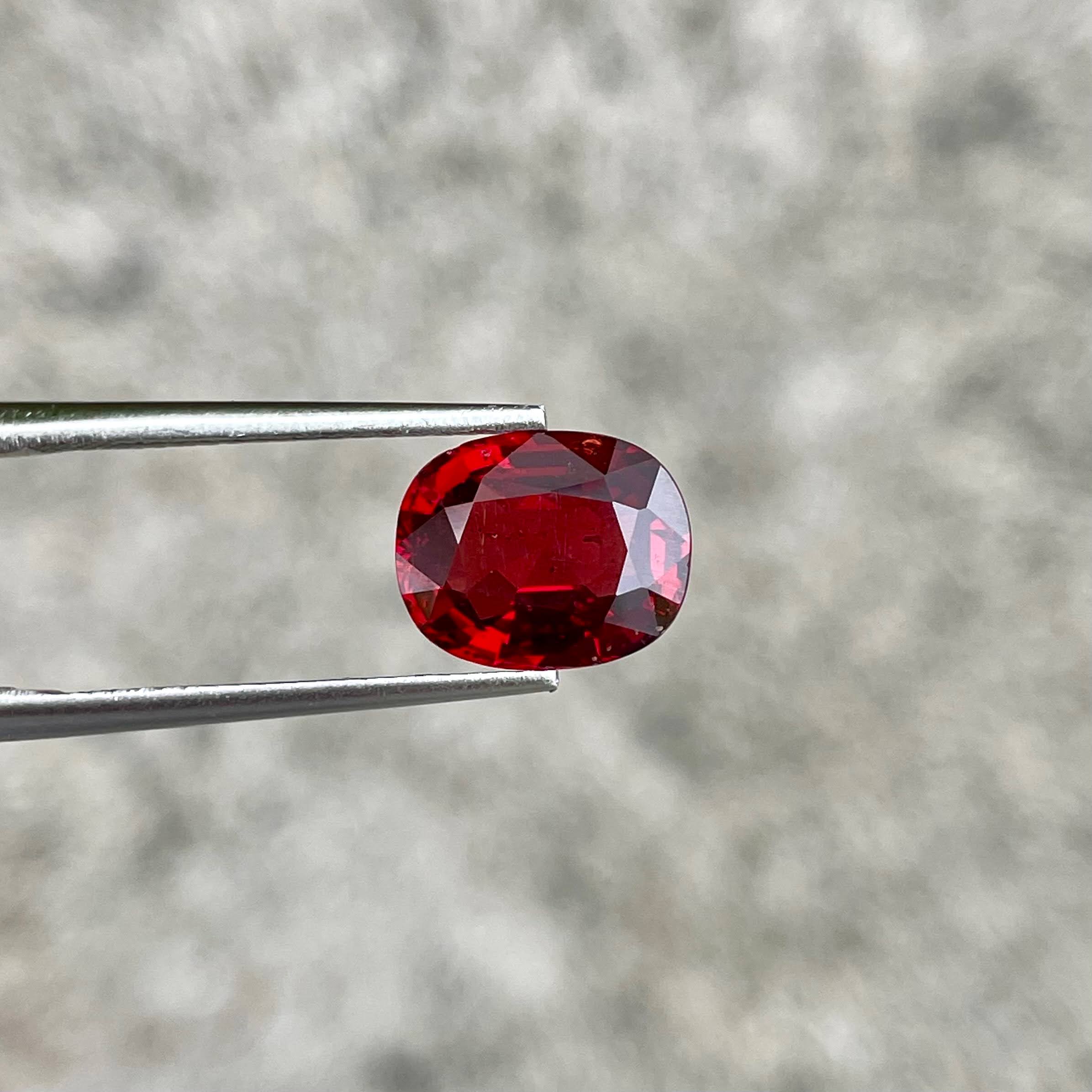 3.03 Carats Red Burmese Cushion Spinel