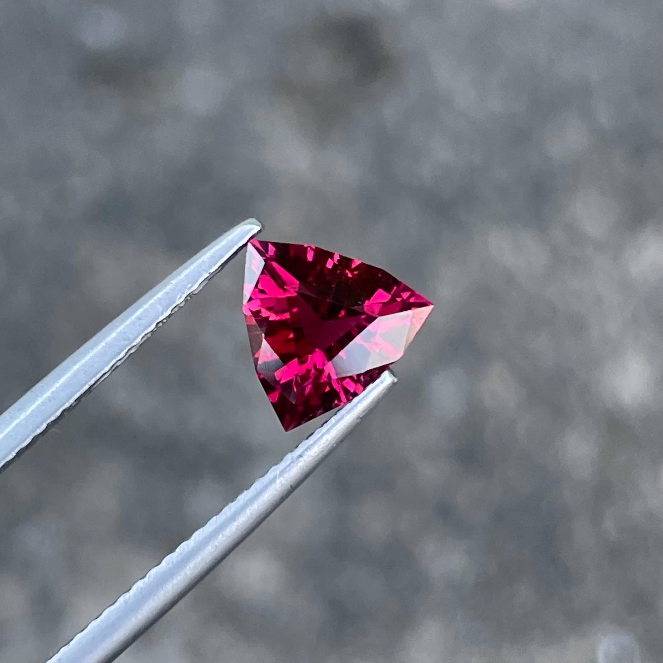 1.46 Carats Red Garnet Trilliant Shape
