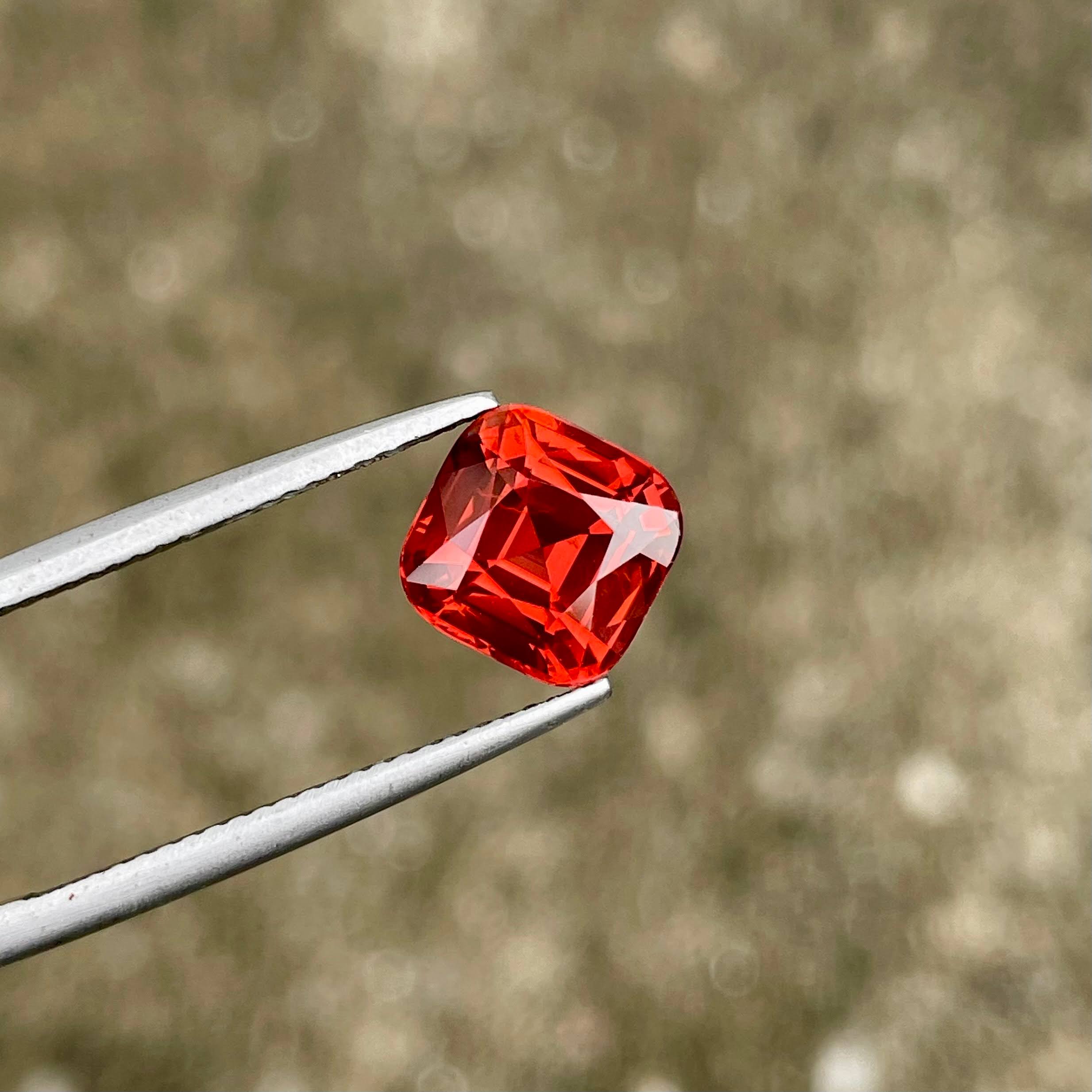 3.33 Carat Reddish Orange Spinel Stone