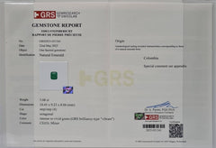 5.08 Carat GRS Certified Green Emerald