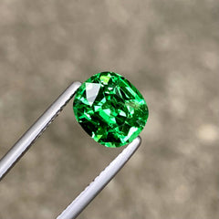 2.82 Carats Verdant Green Tsavorite Garnet Cushion Cut from Tanzania