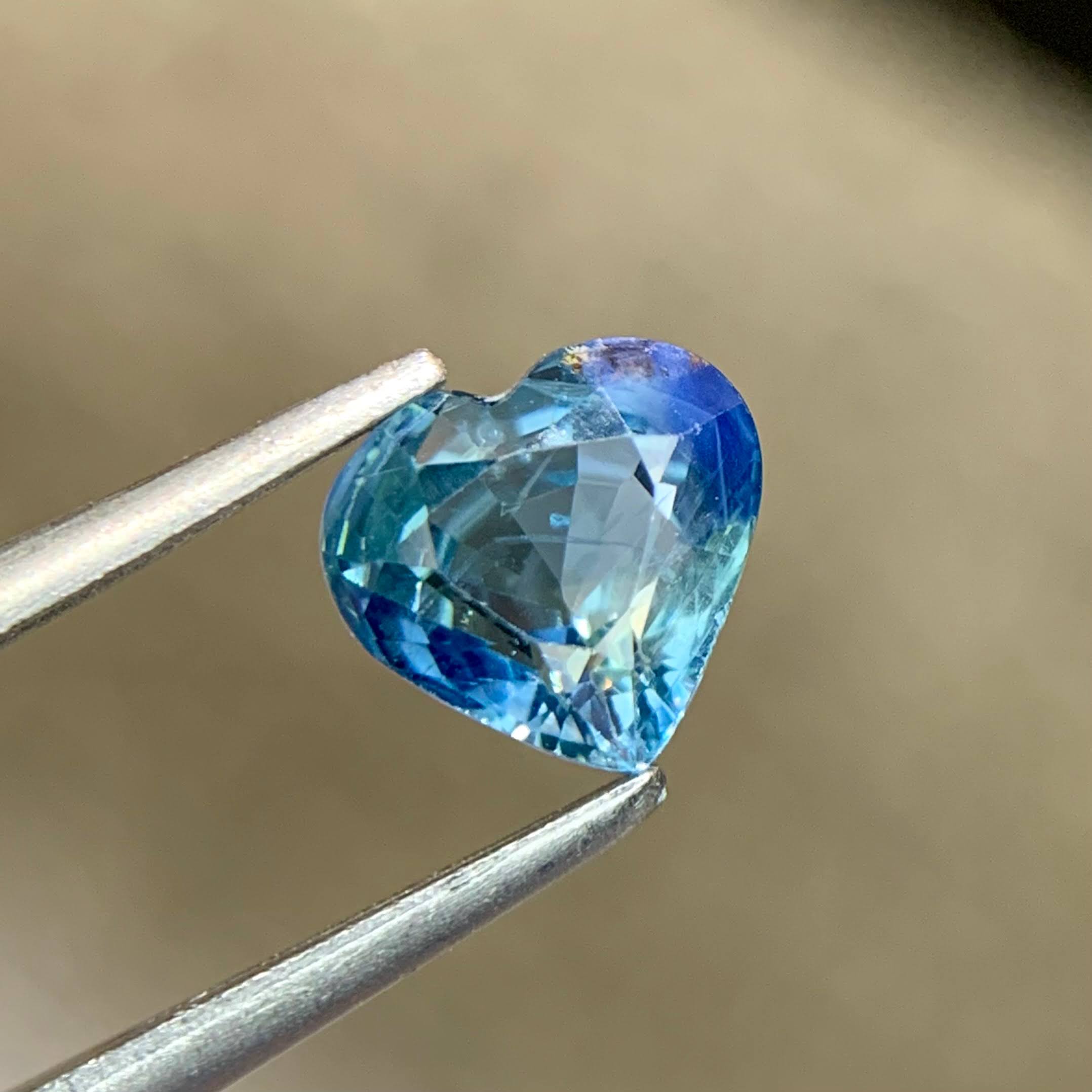 Heart Shaped Bicolor Sapphire 1.15Ct
