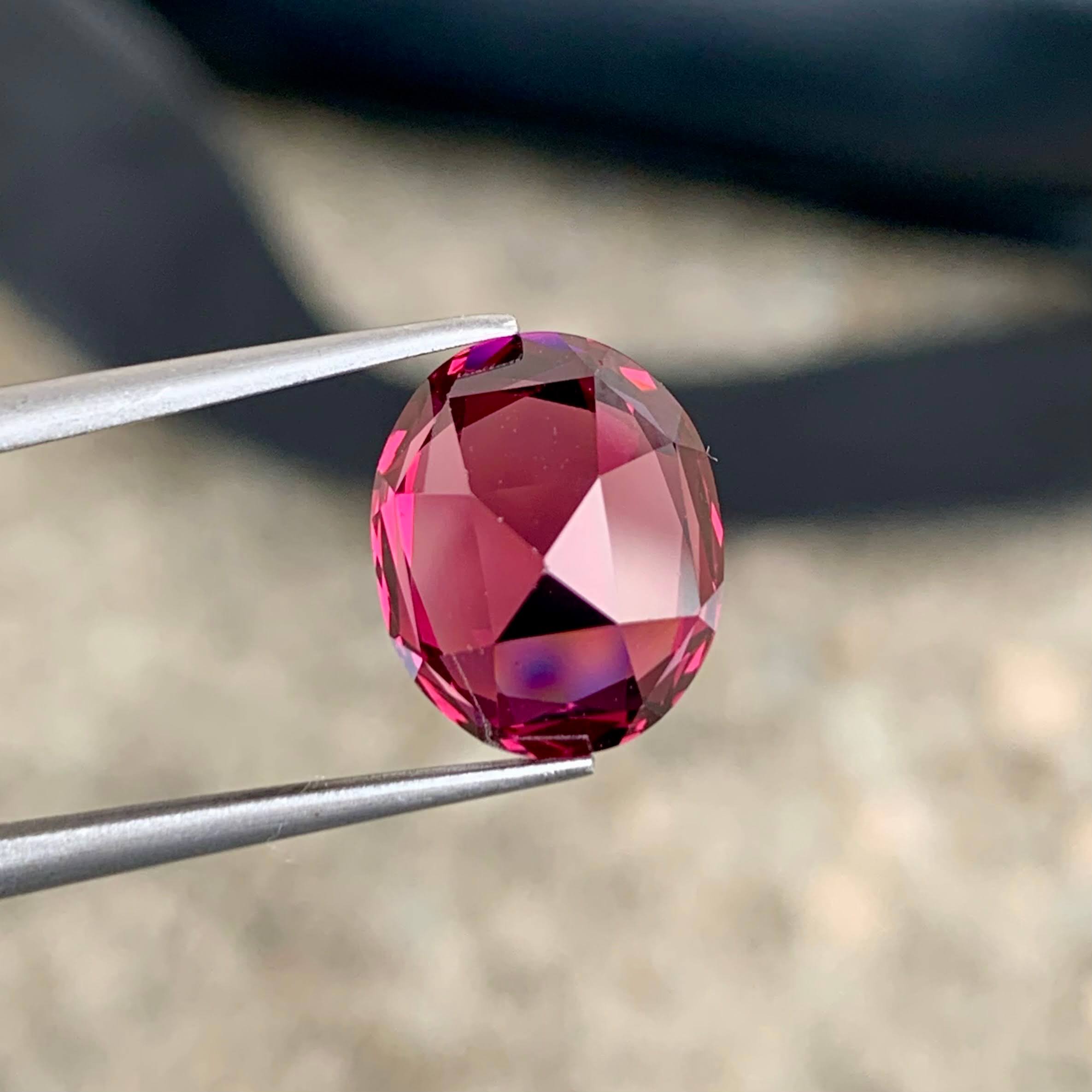 6.77ct Rose Pink Garnet Oval Cut 