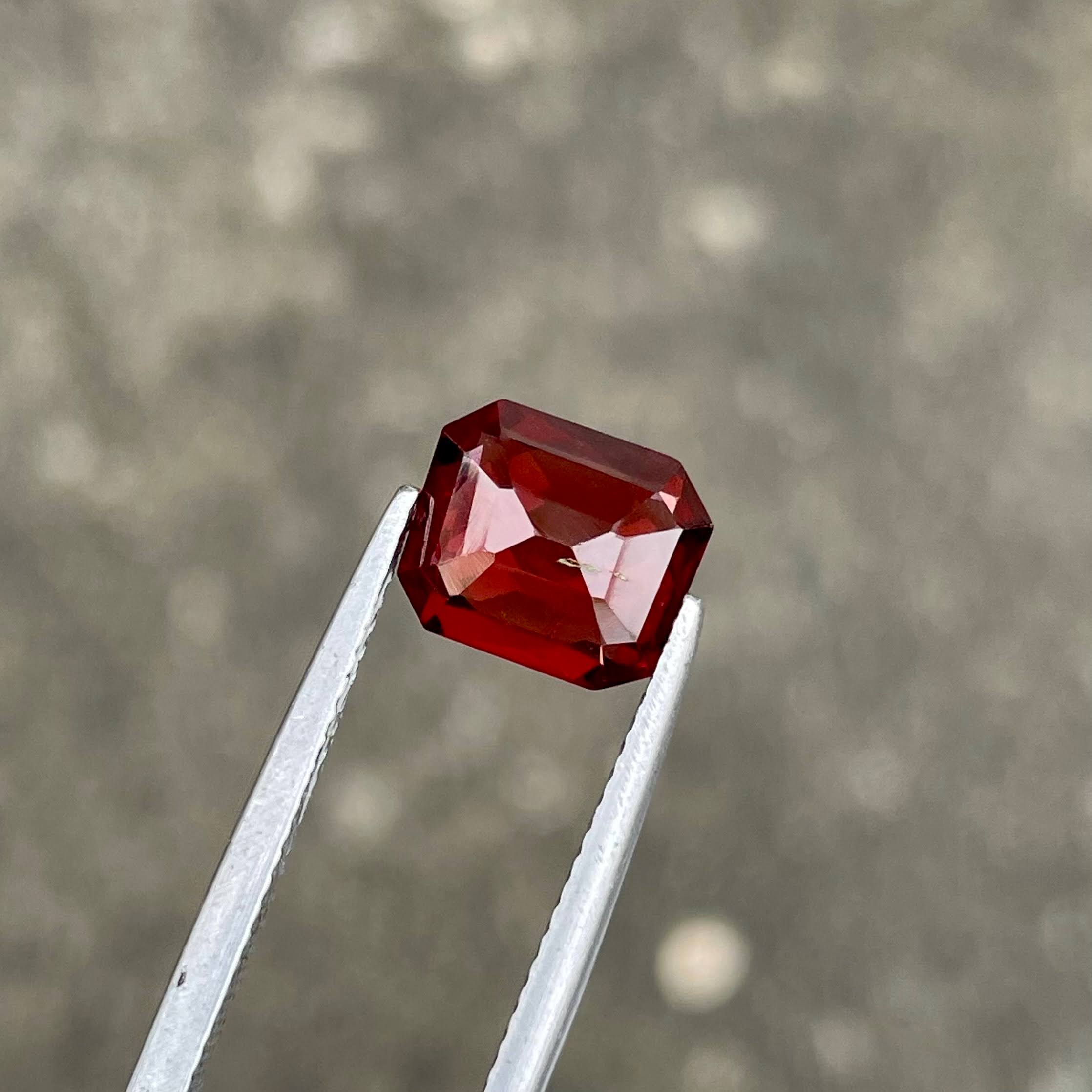 2.63 carats Red Garnet Stone Octagon Cut Natural Tanzanian Gemstone