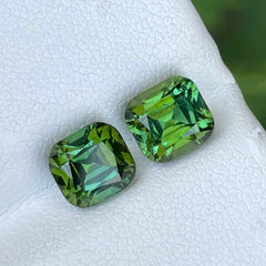 3.95 Carat Green Tourmaline Stone Pair