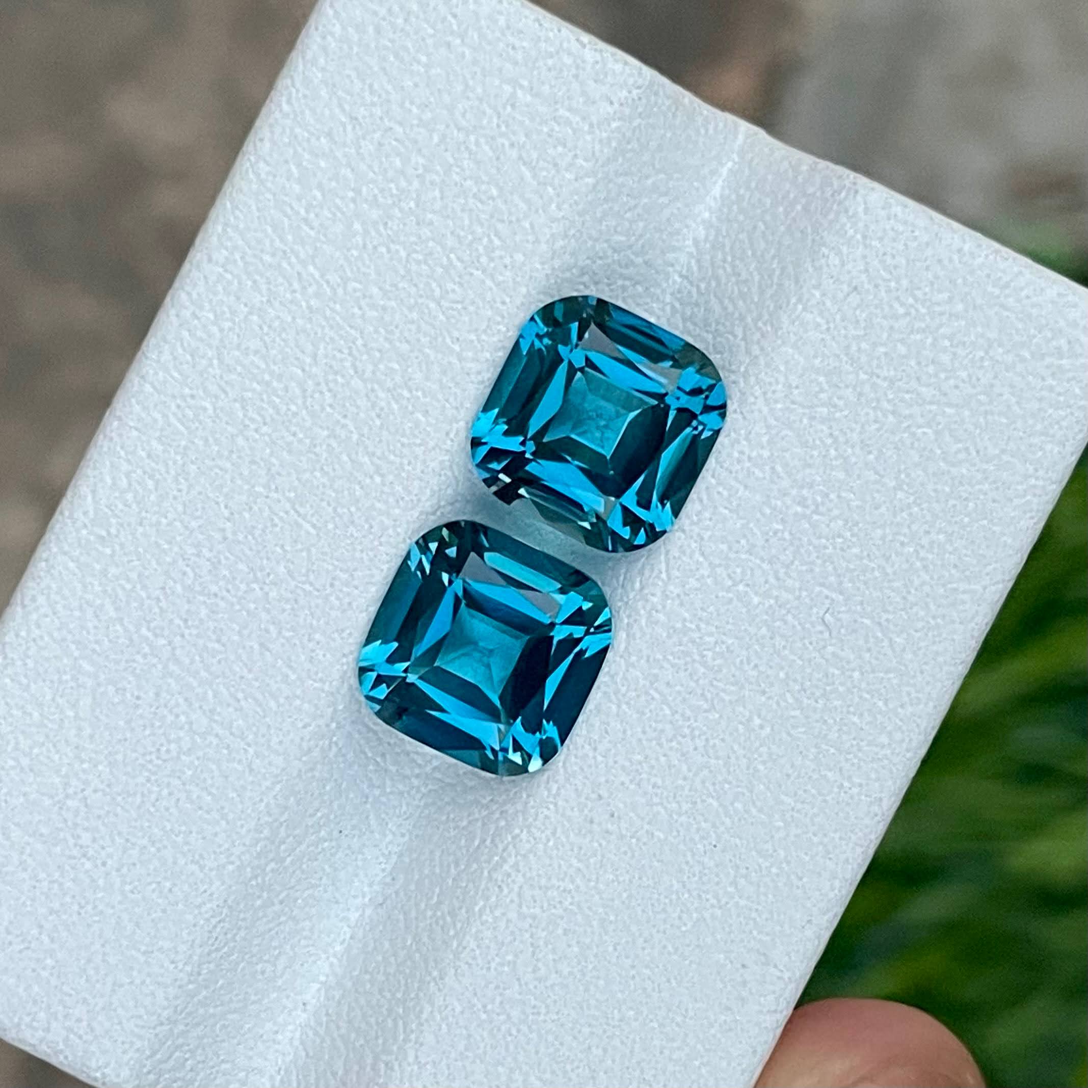 6.05 Carats London Blue Topaz Pair