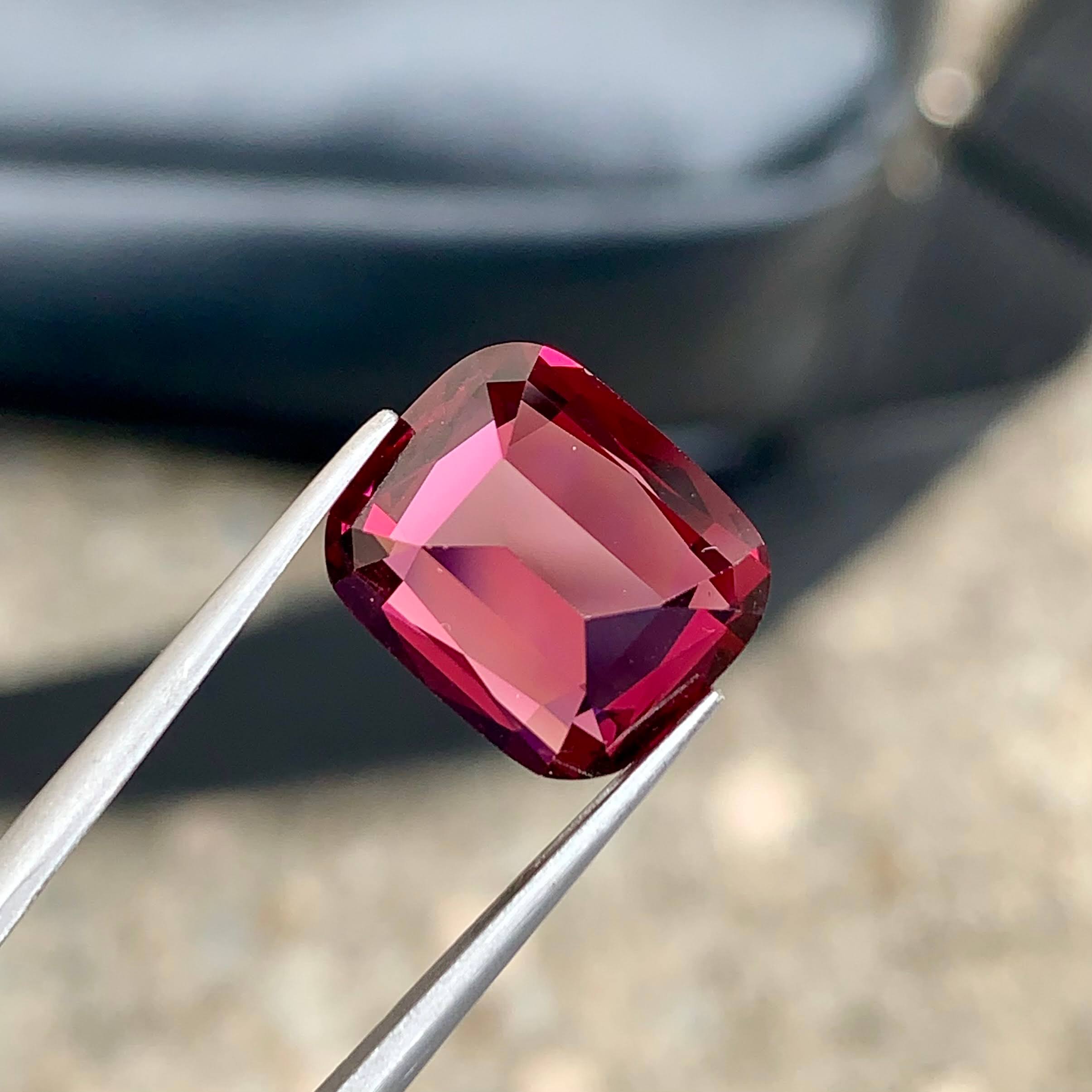 7.47ct Rose Pink Garnet Cushion Cut