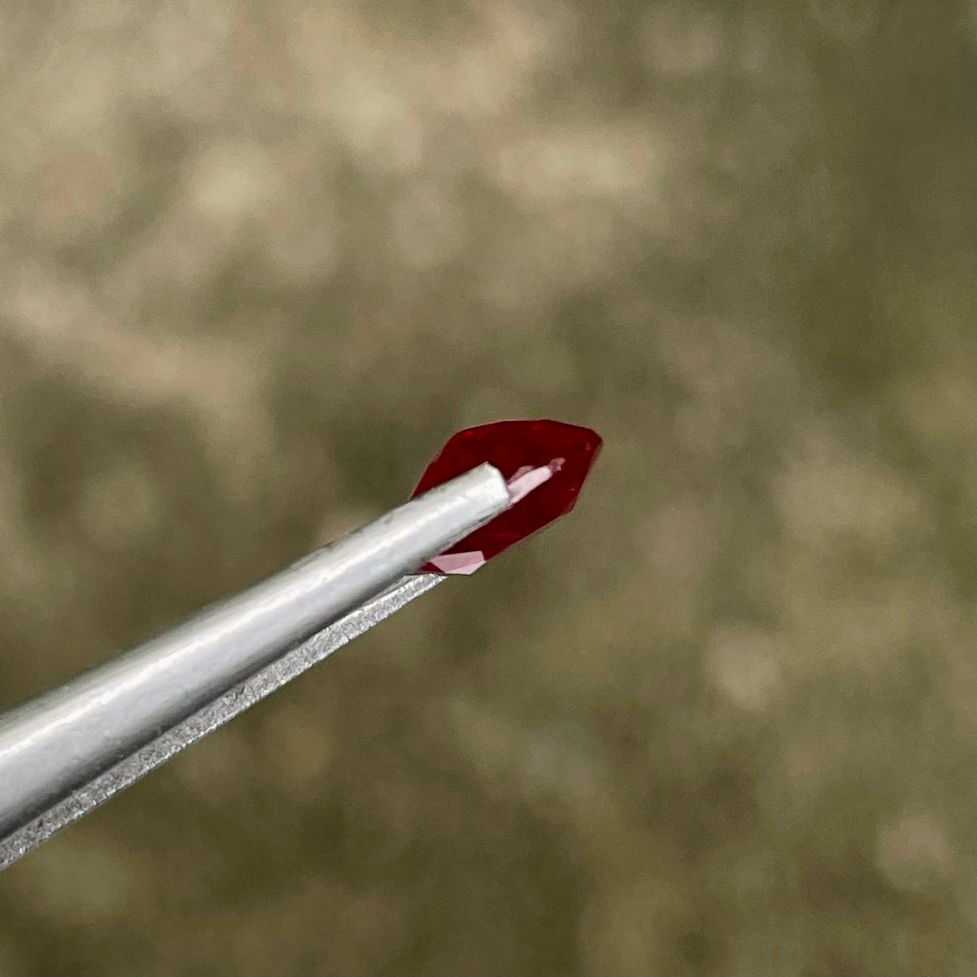 Open red Ruby from Mozambique
