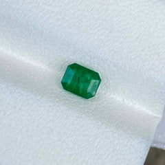 0.62ct Rich Green Zambian Emerald Emerald Cut 