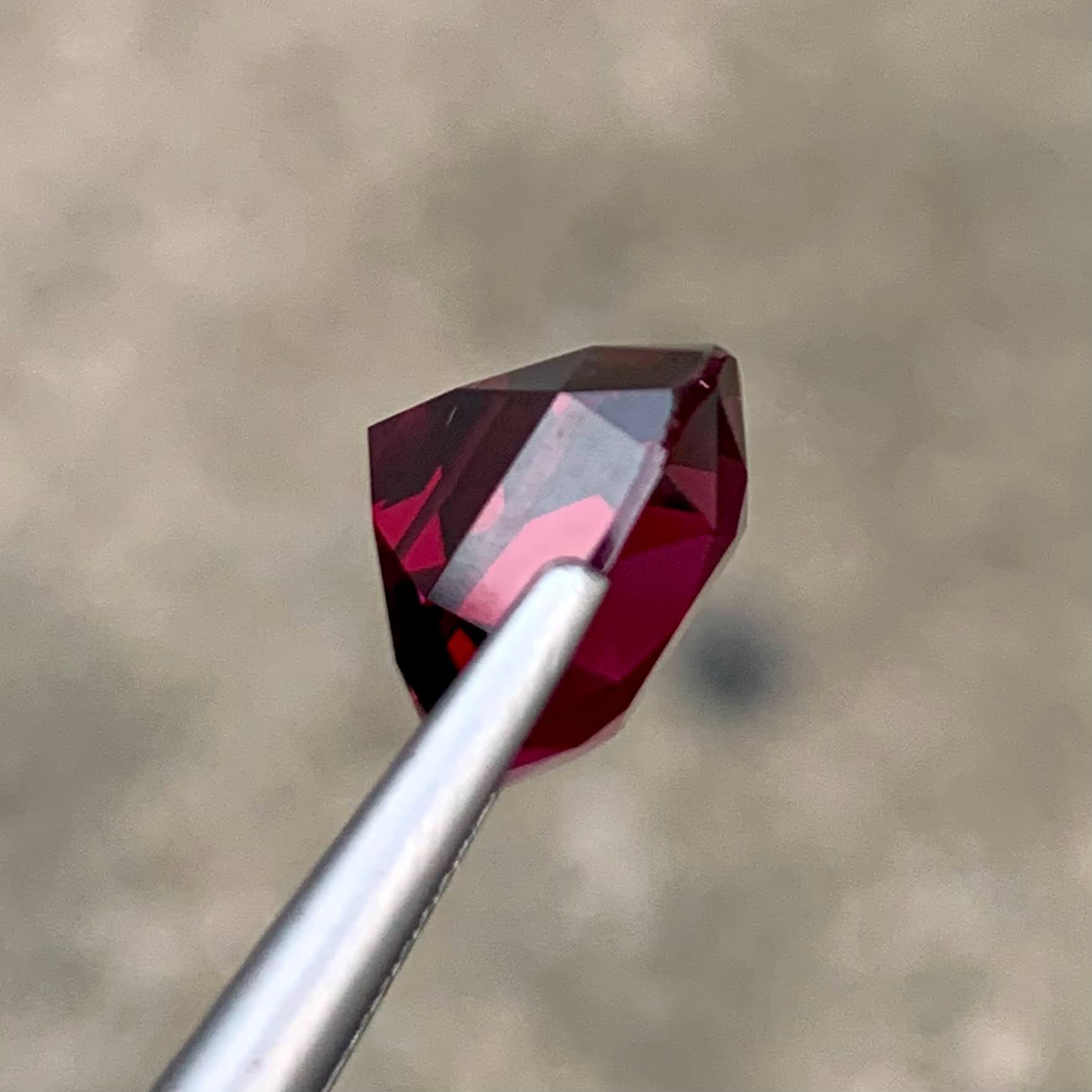 8.15ct Vibrant Pinkish Red Garnet Cushion