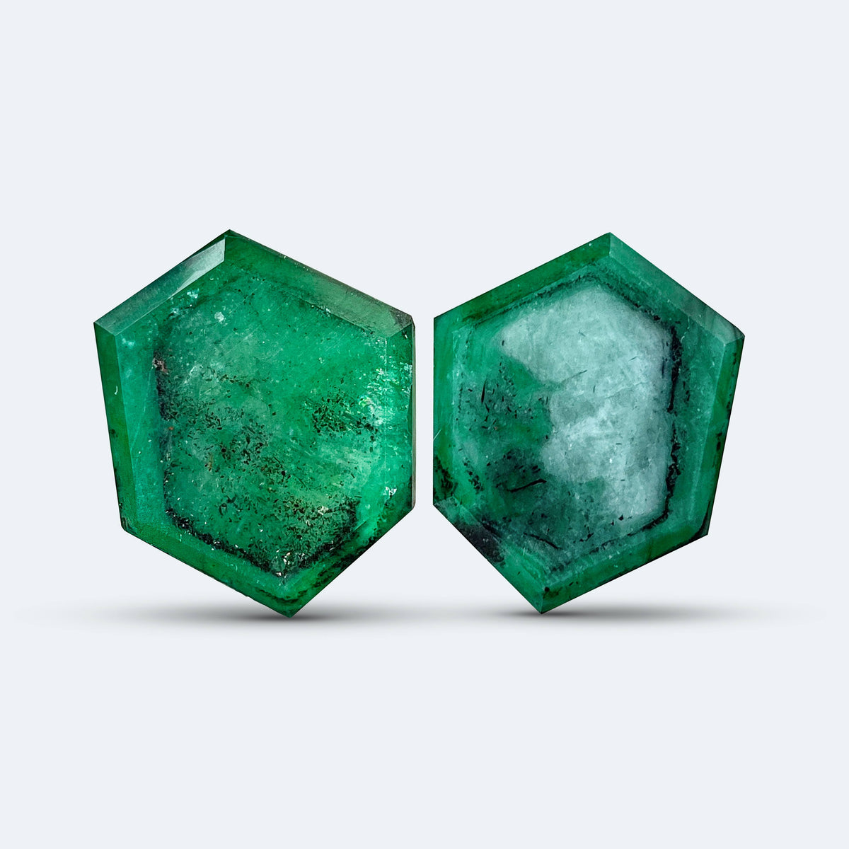 29.9 Carats Swat Emerald Sliced Pair