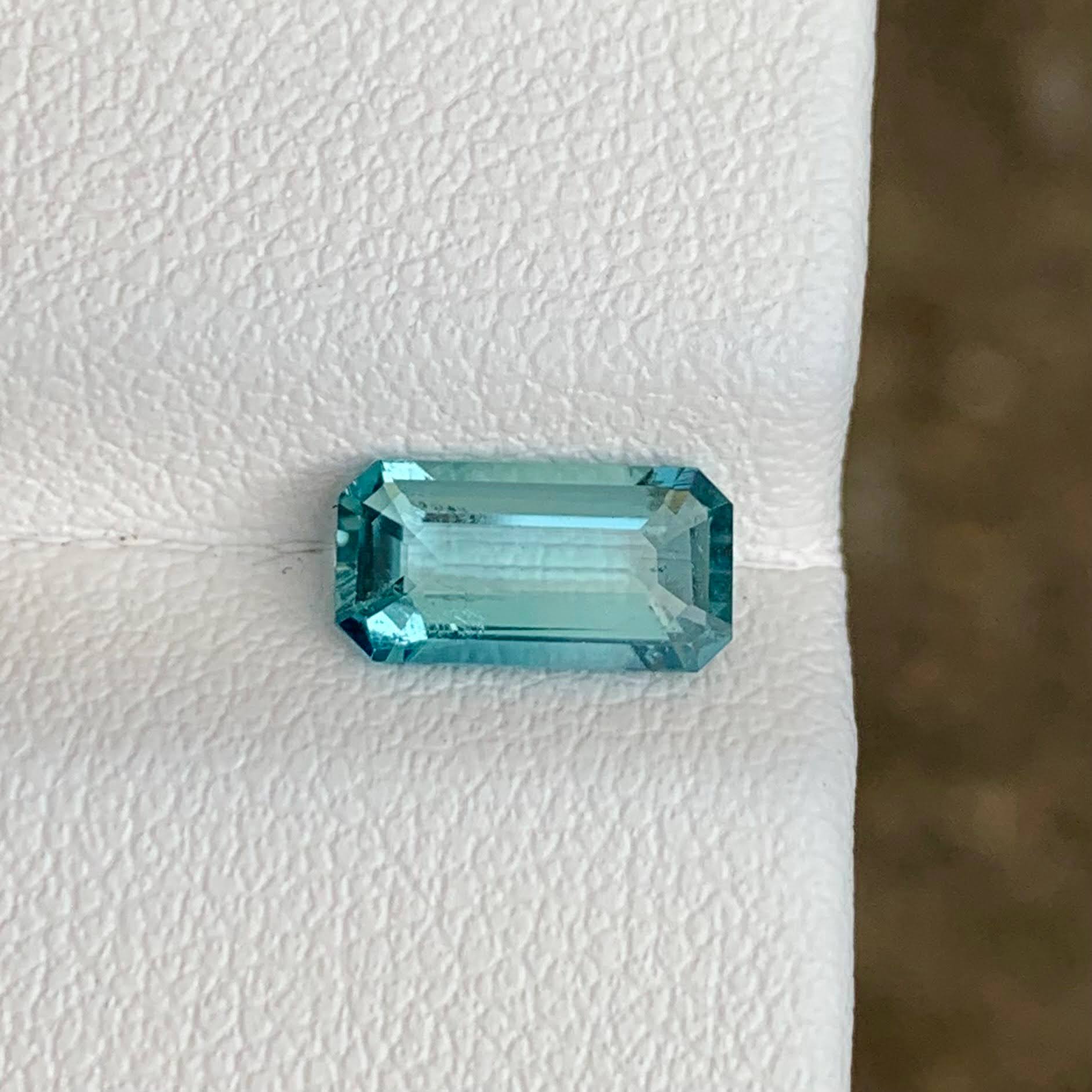 1.02ct Intense Blue Aquamarine Emerald Cut