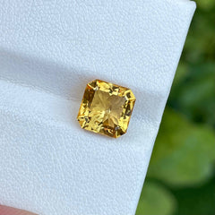 2.55 Carats Orange Citrine Stone Asscher Cut Natural Brazilian Gemstone