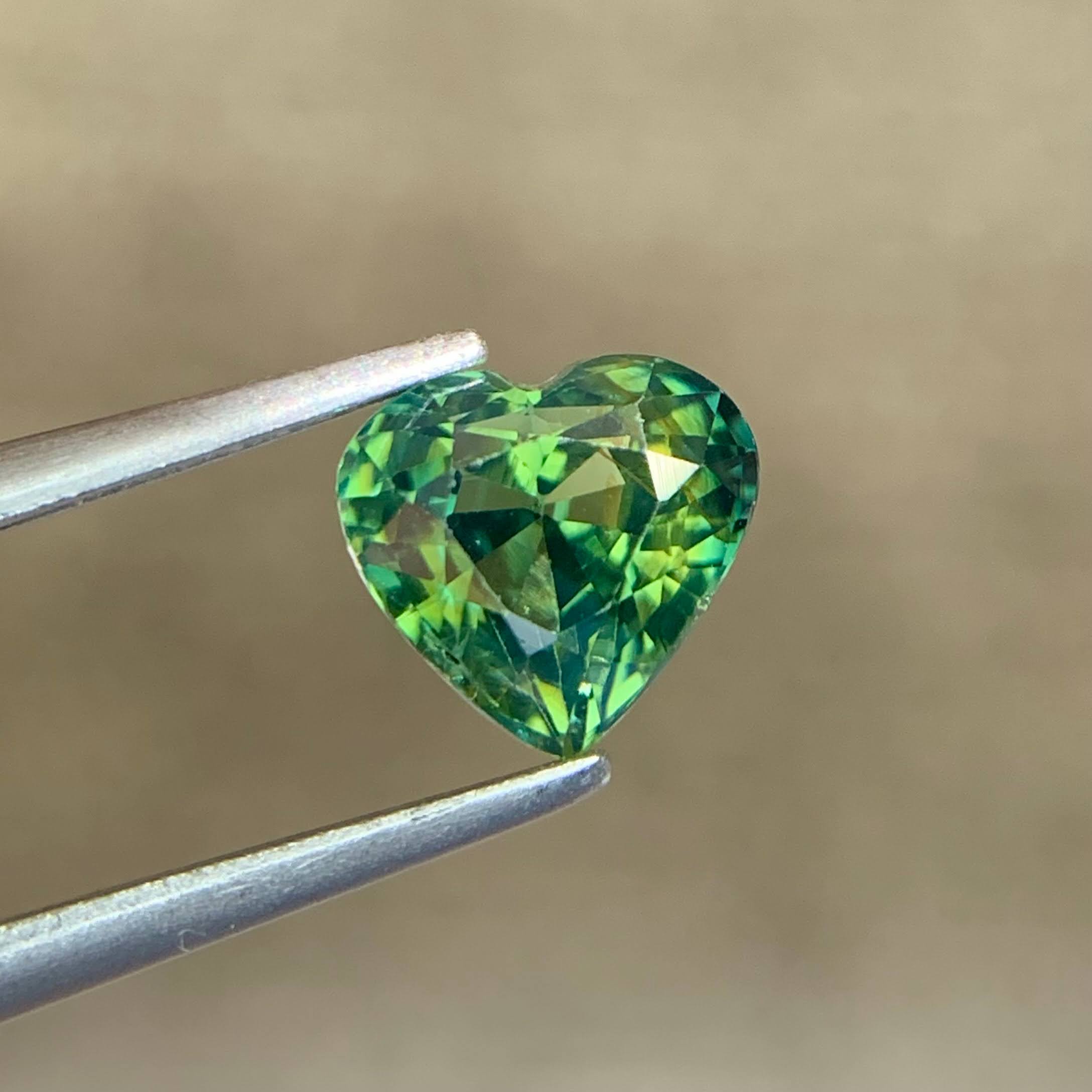 1.53Ct Teal Sapphire Heart Shape