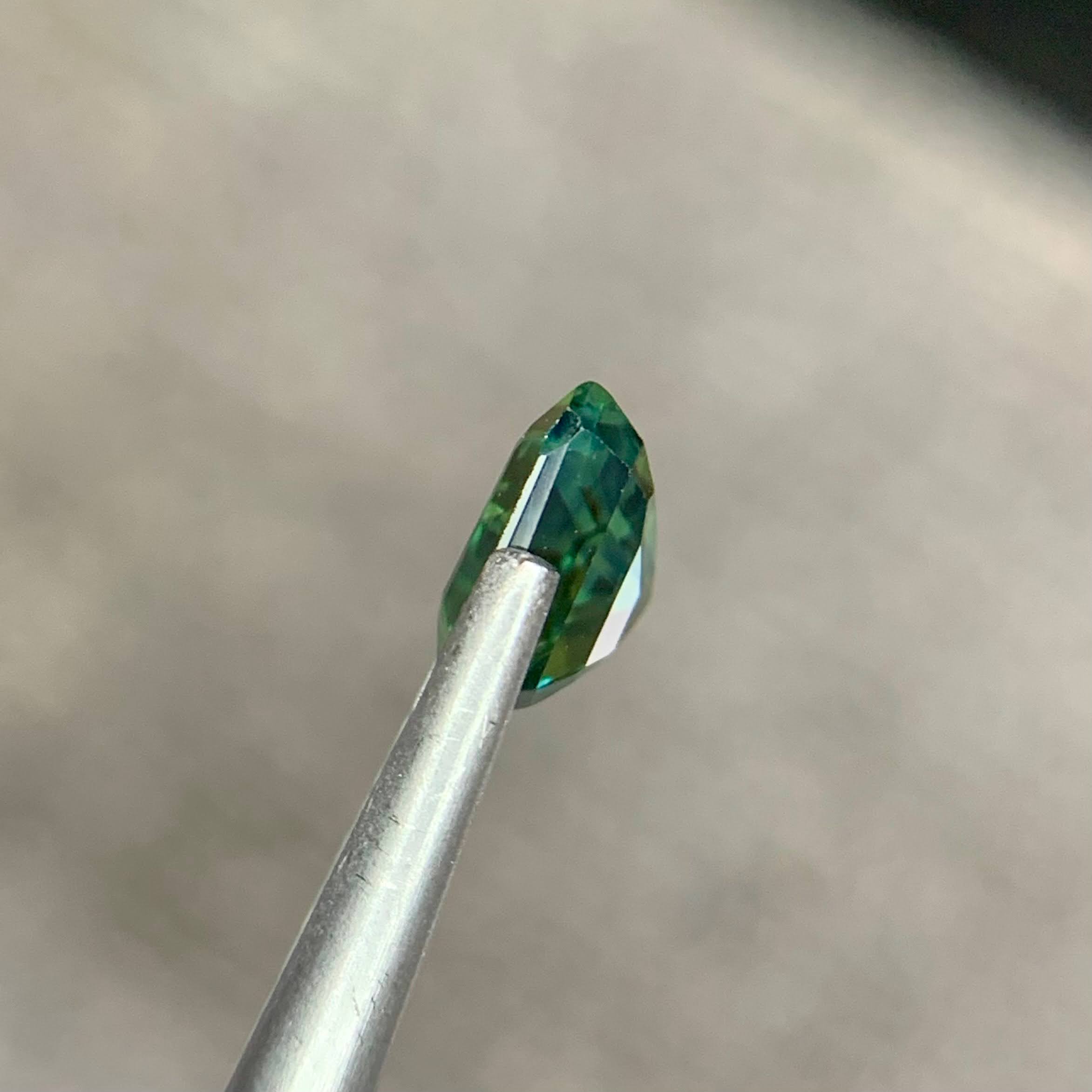 1.71 Ct Teal Sapphire Custom Cut