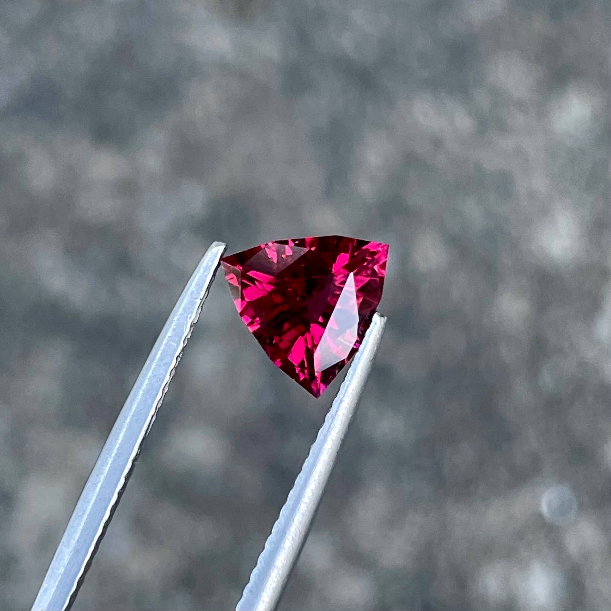 1.46 Carats Red Garnet Trilliant Shape