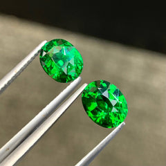 3.48ct Tsavorite Garnet Pair Oval Cut