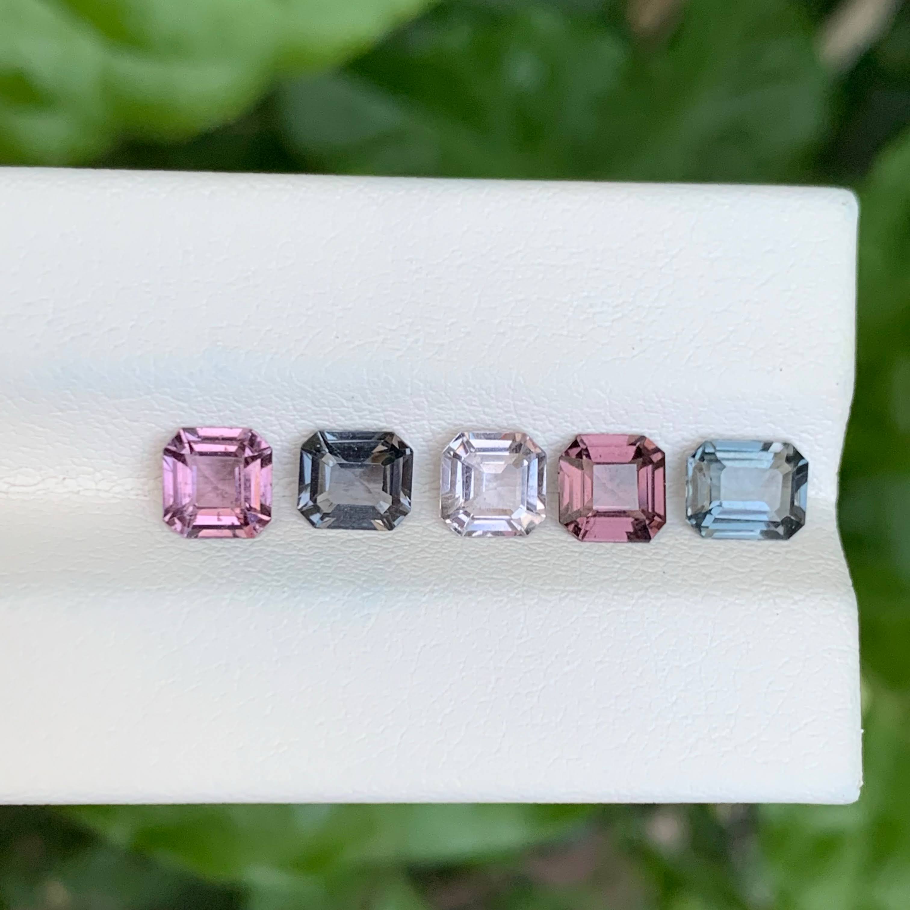 3.50 carats Multi Color 5 Piece Spinel Gems Lot
