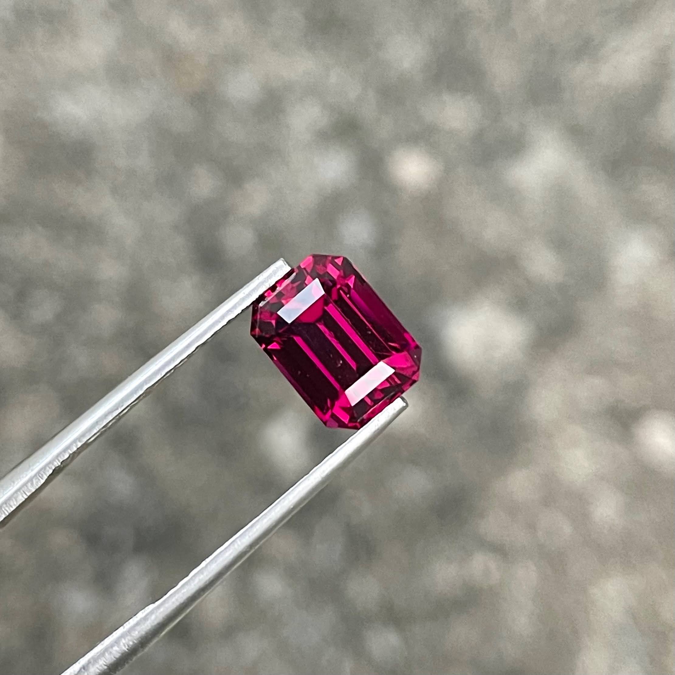 3.30 Carats Garnet Stone Emerald Cut