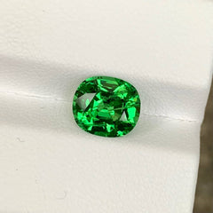 2.82 Carats Verdant Green Tsavorite Garnet Cushion Cut from Tanzania