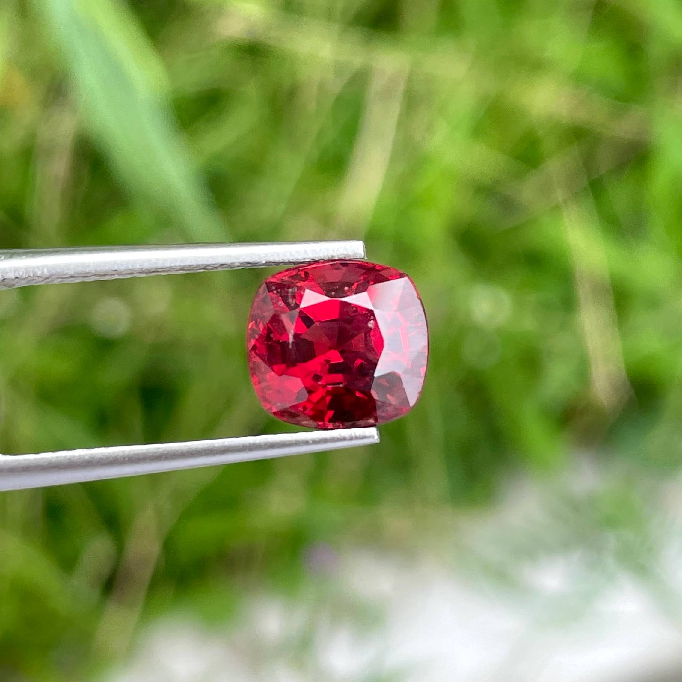 4 Carats Red Tanzanian Cushion Garnet