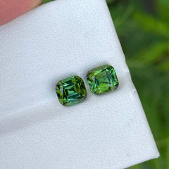 3.95 Carat Green Tourmaline Stone Pair