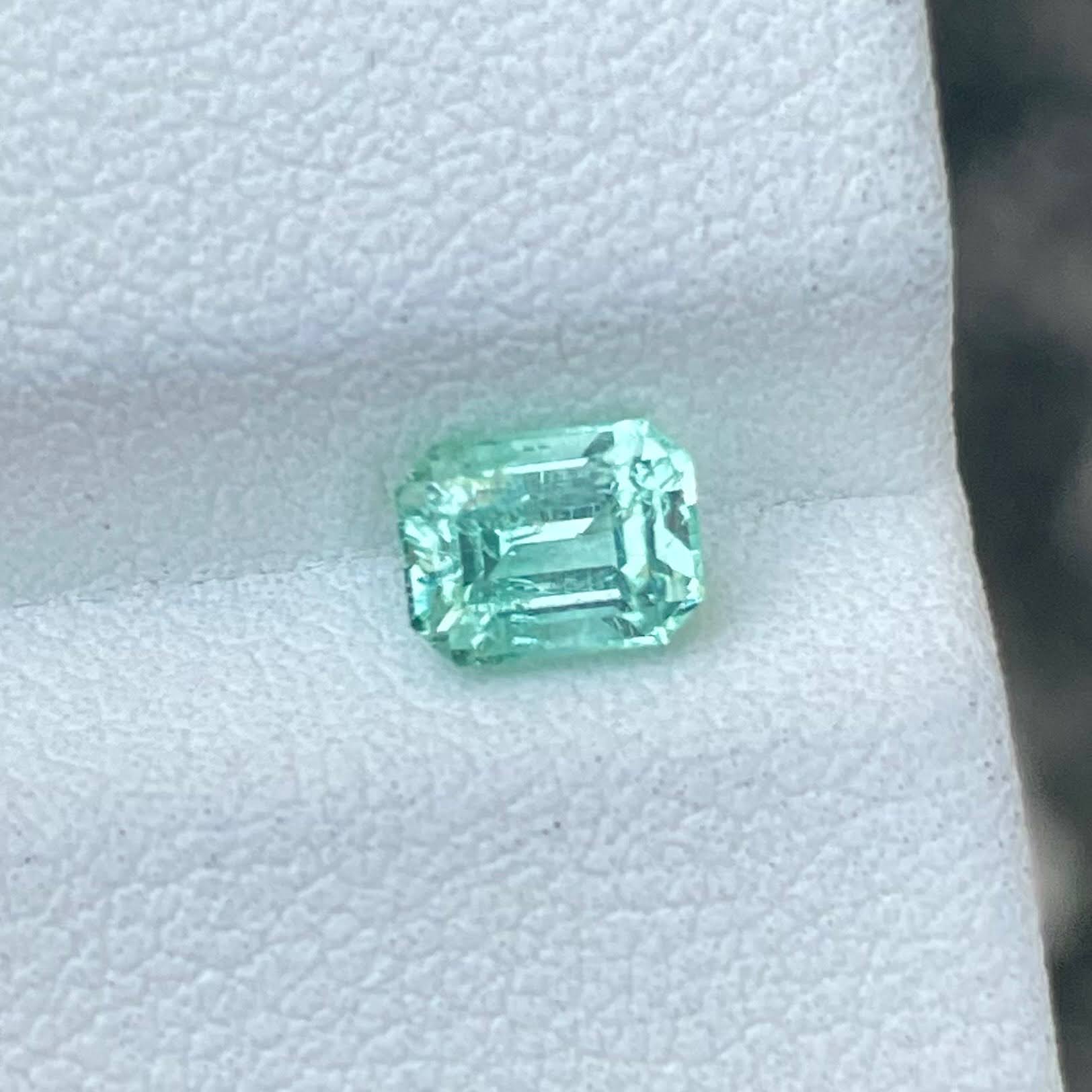 0.79ct Light Green Emerald Emerald Cut