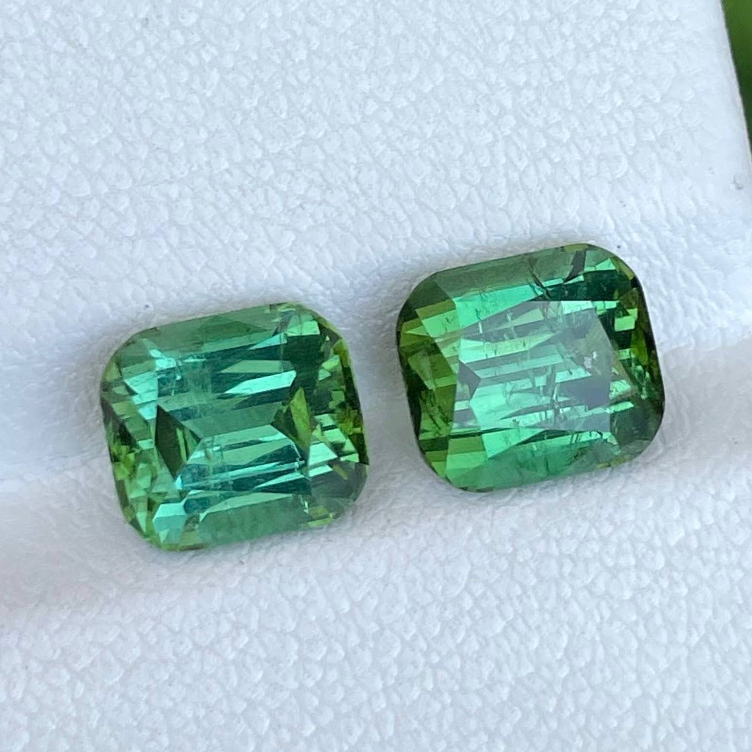 6.46 Carat Mint Green Tourmaline Pair