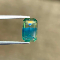 1.21Ct Teal Sapphire Emerald Cut