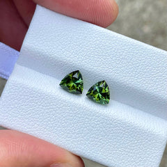 1.80 Carats Olive Tourmaline Gem Pair