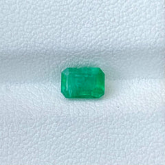 0.69ct Intense Green Zambian Emerald Emerald Cut
