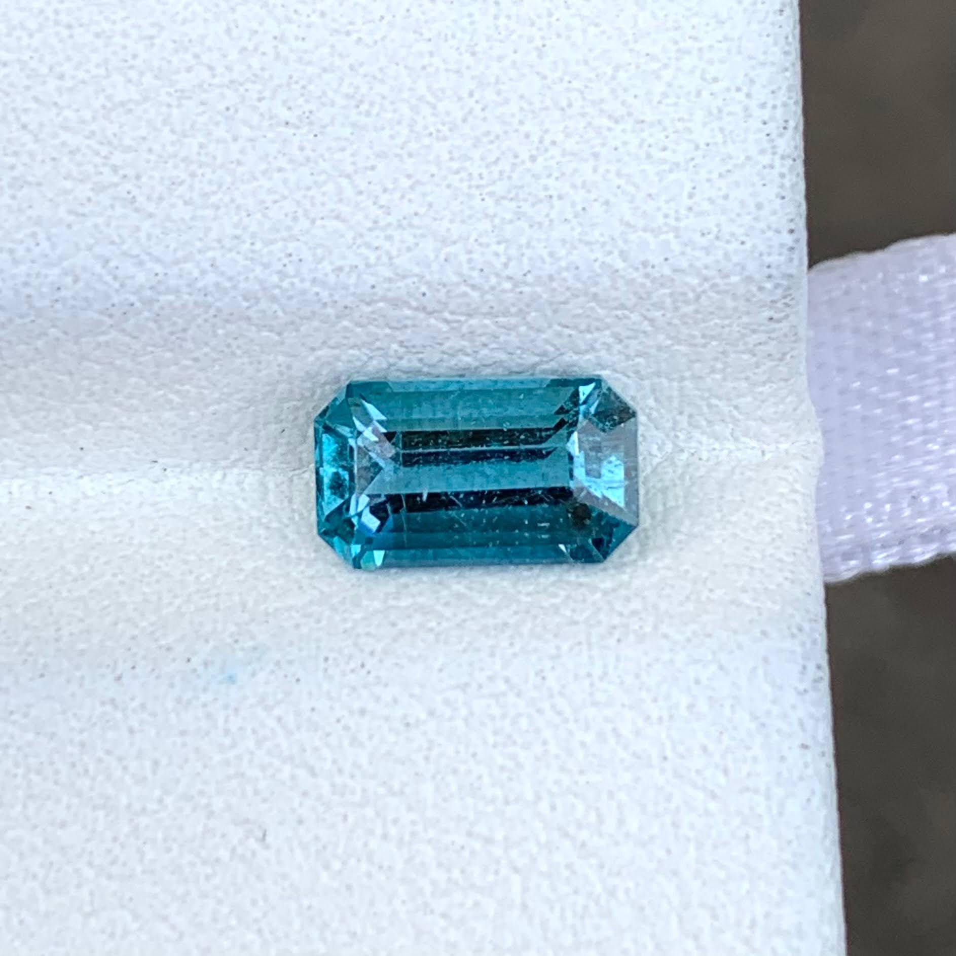 0.97 Ct Intense Blue Aquamarine Emerald Cut